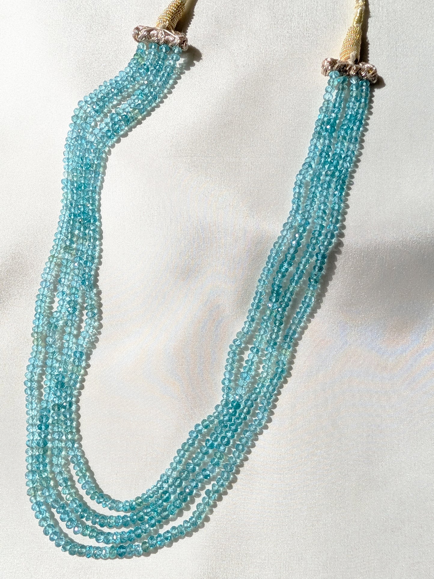 Apatite Faceted Rondelle Beads 3.6mm Sky Blue | 14–16 inch