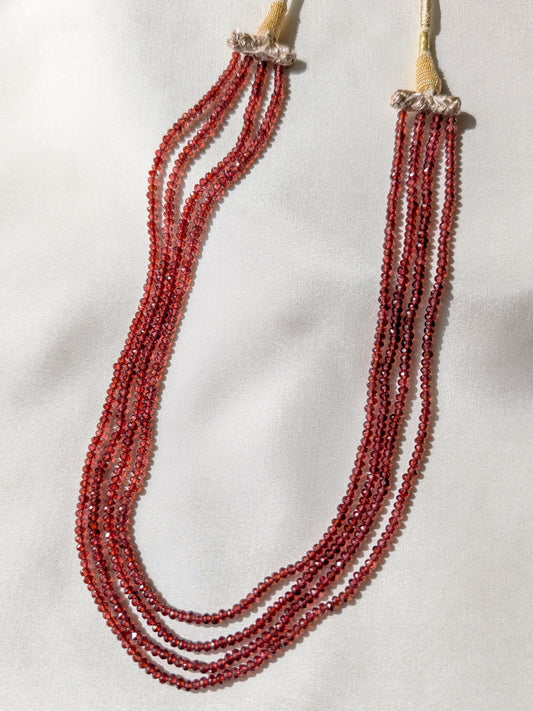Garnet Faceted Rondelle Beads 3mm Red | 14–15.5 inch