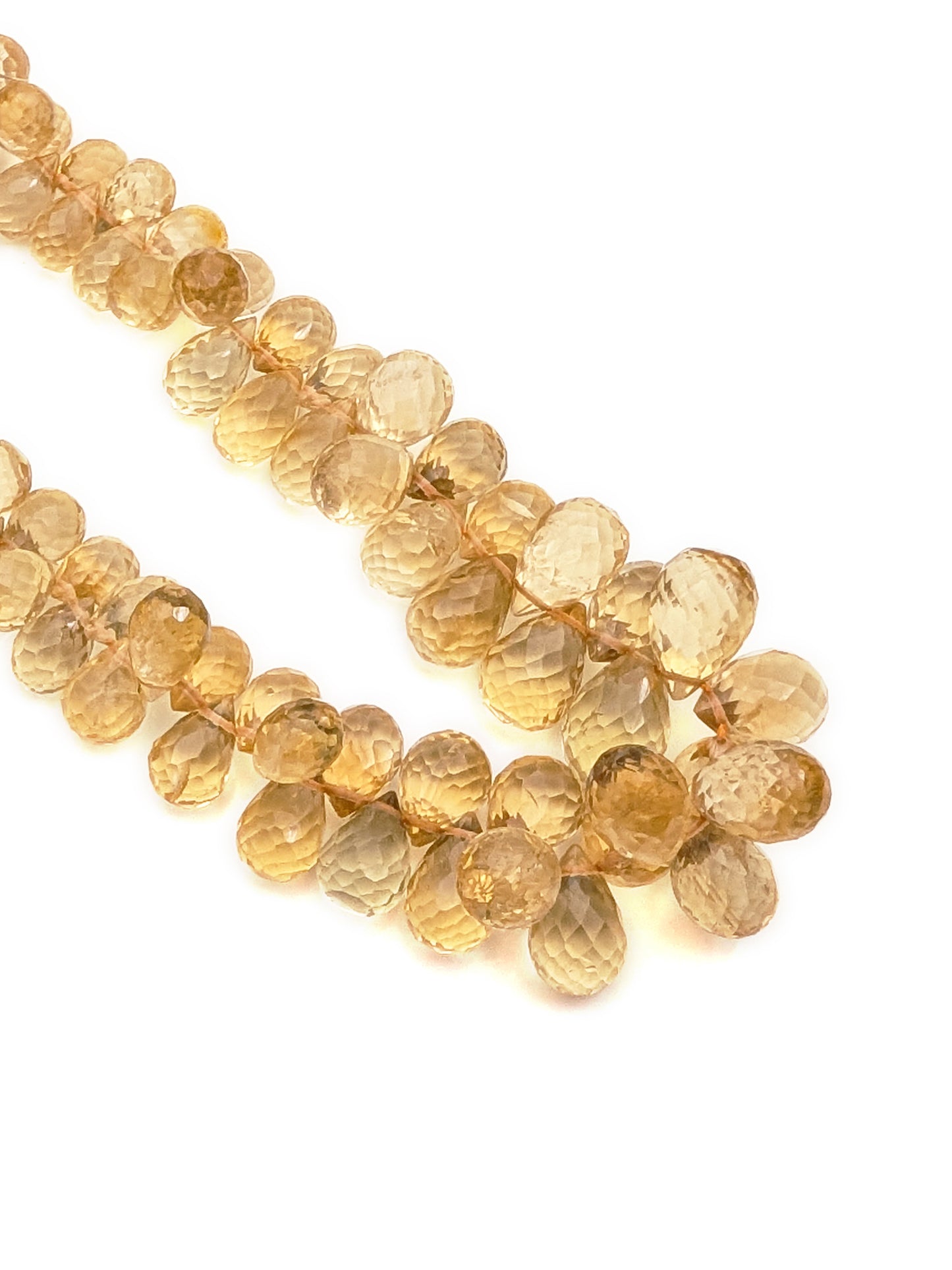 Citrine Faceted Teardrop Beads 8x5–13x8mm | 8 inch Strand