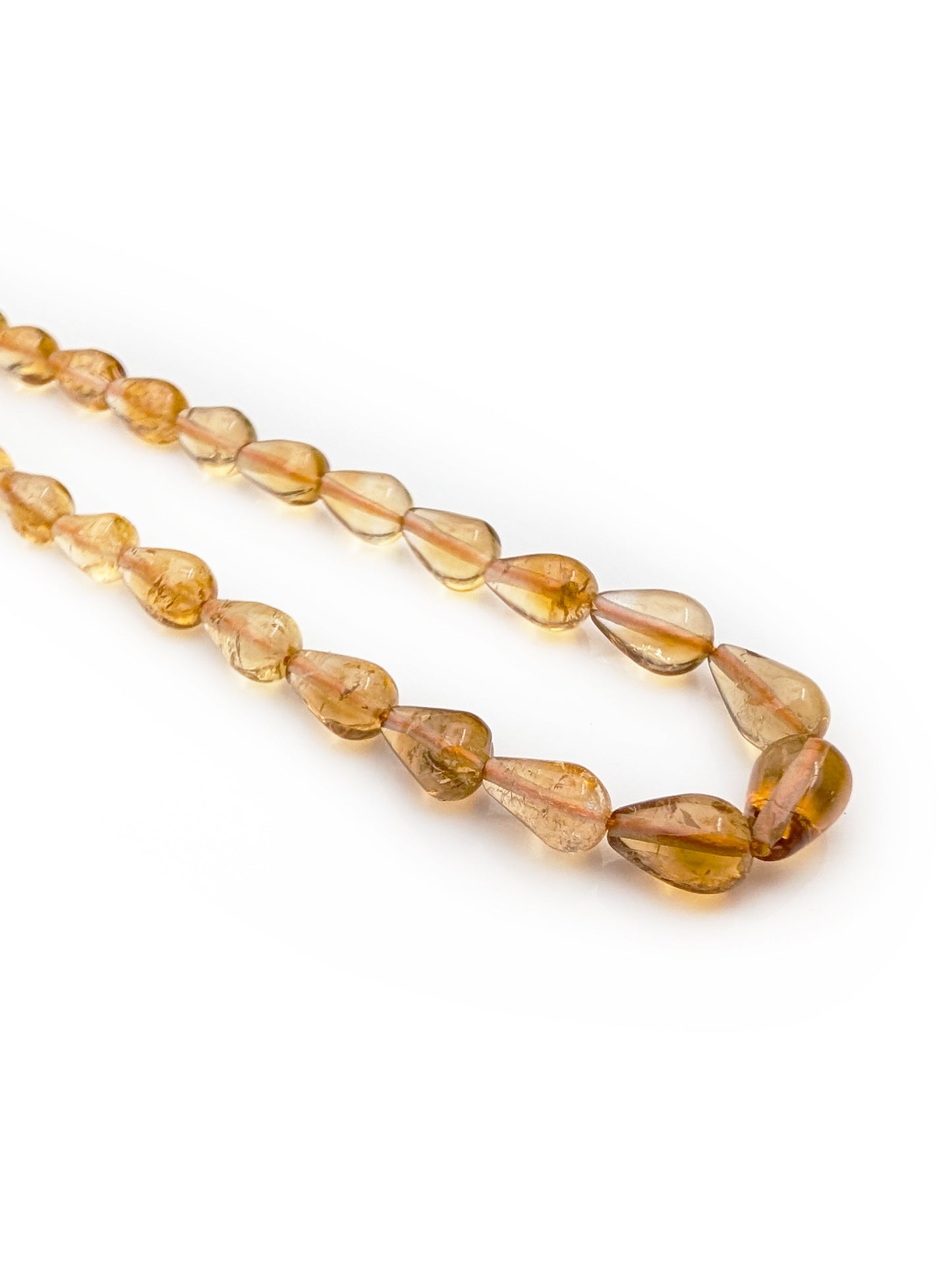 Citrine Smooth Teardrop Beads 5x4–7x5mm Dark Yellow | 16 inch Strand