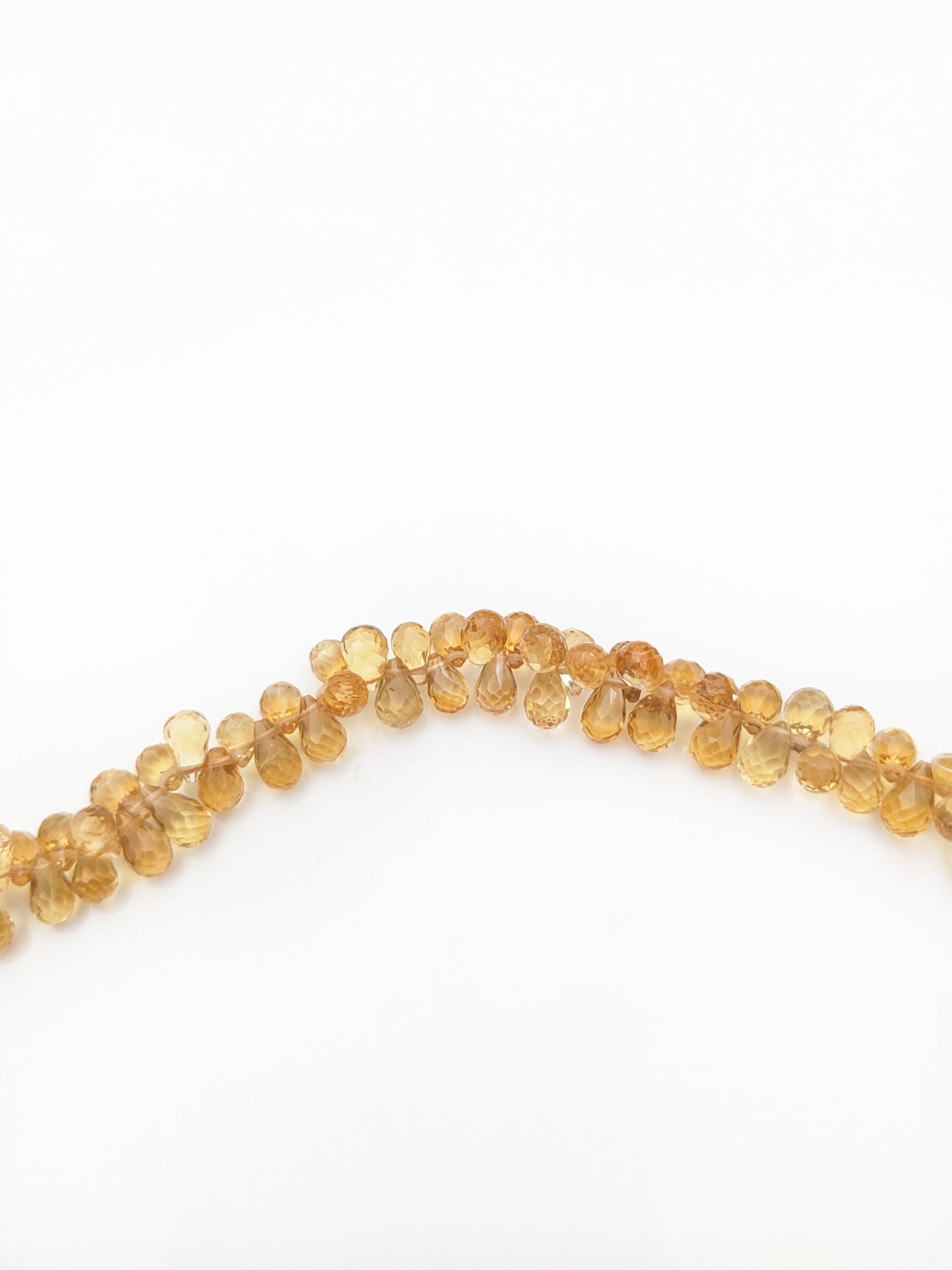 Citrine Faceted Teardrop Beads 6x4mm Deep Yellow | 8 inch Strand