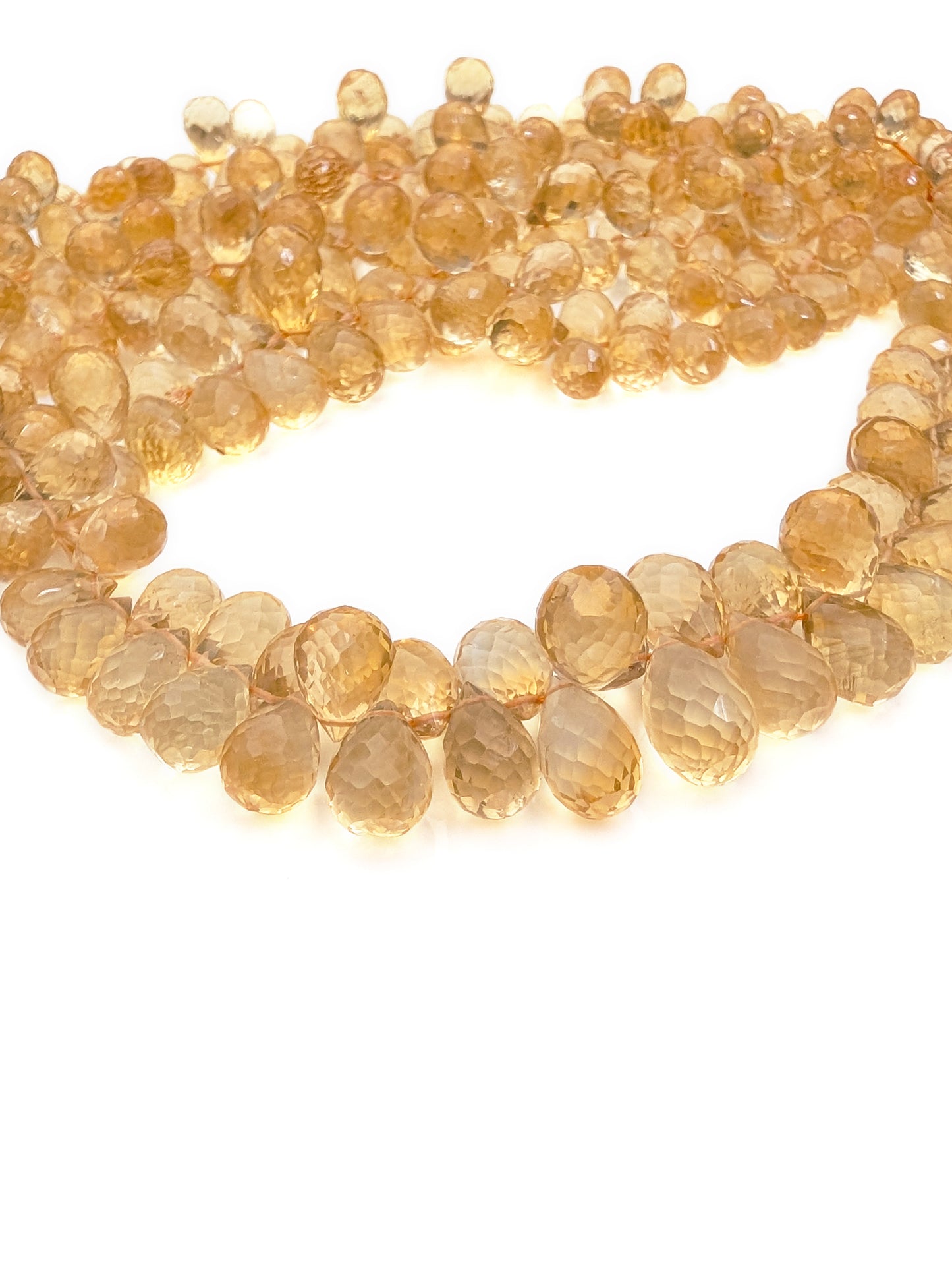 Citrine Faceted Teardrop Beads 8x5–13x8mm | 8 inch Strand