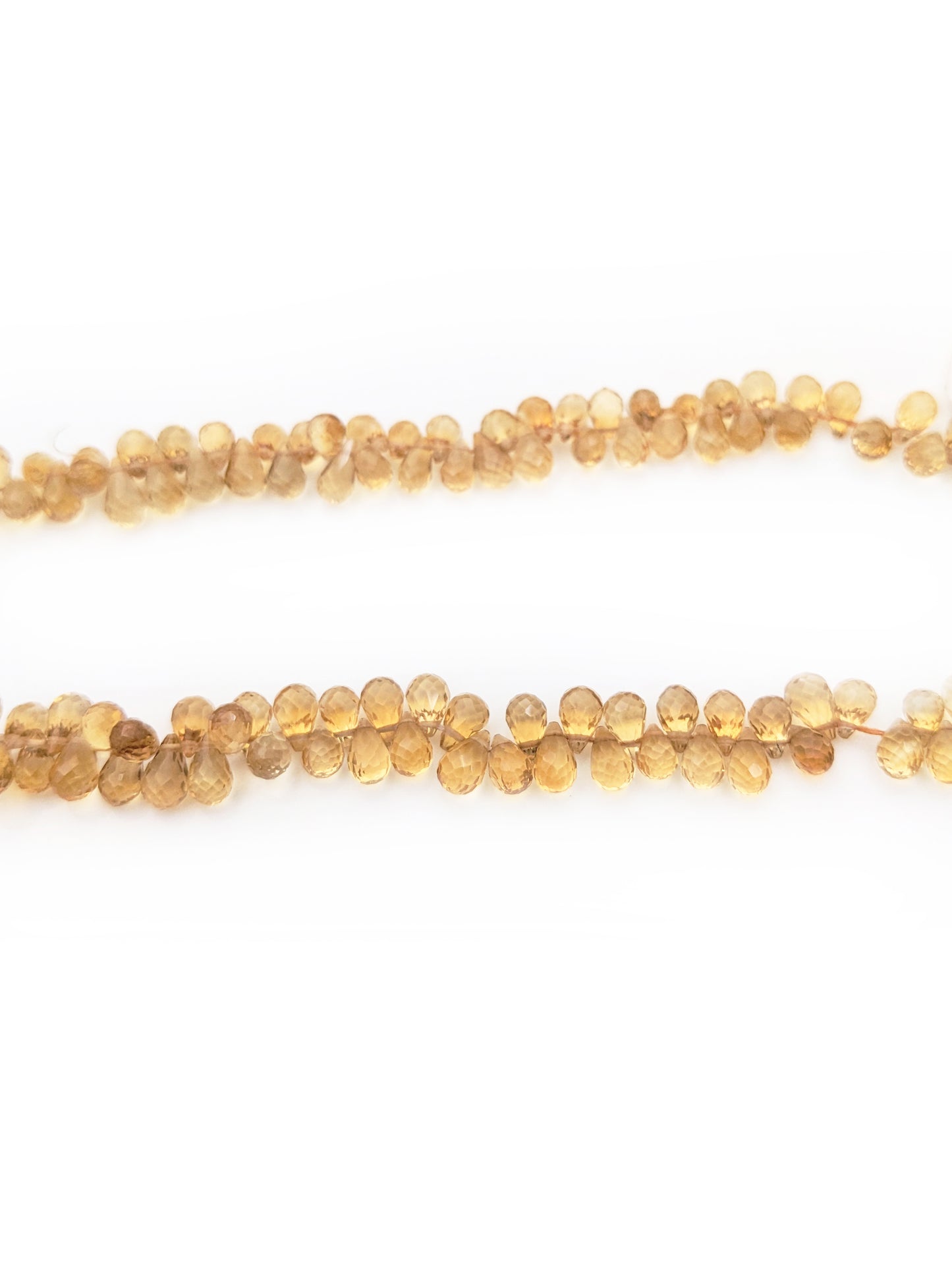 Citrine Faceted Teardrop Beads 6x4mm Deep Yellow | 8 inch Strand