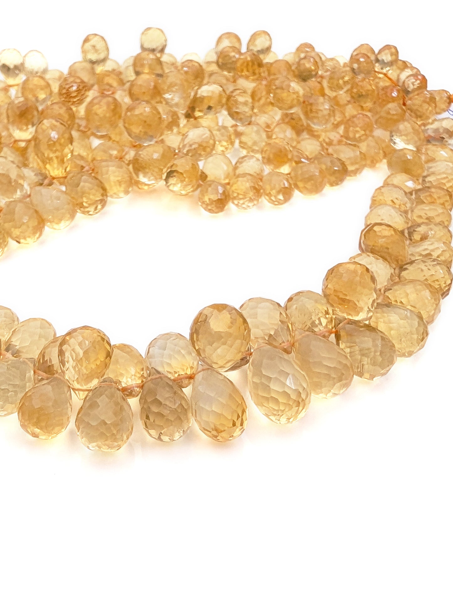 Citrine Faceted Teardrop Beads 8x5–13x8mm | 8 inch Strand