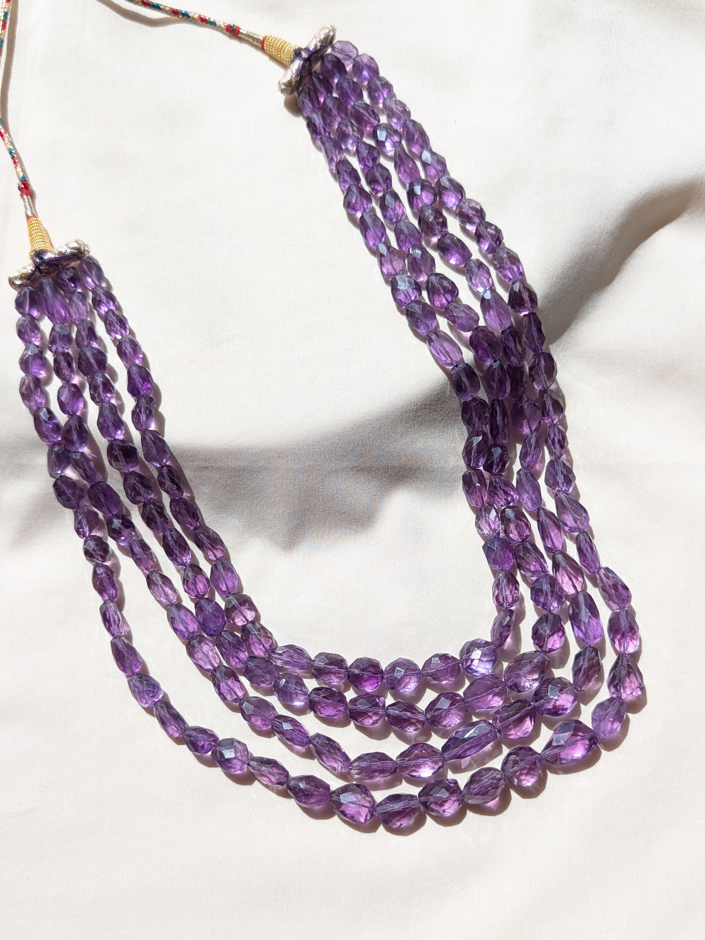 Amethyst Faceted Tumble Beads 7x10–10x17mm Dark Purple | 16–19 inch