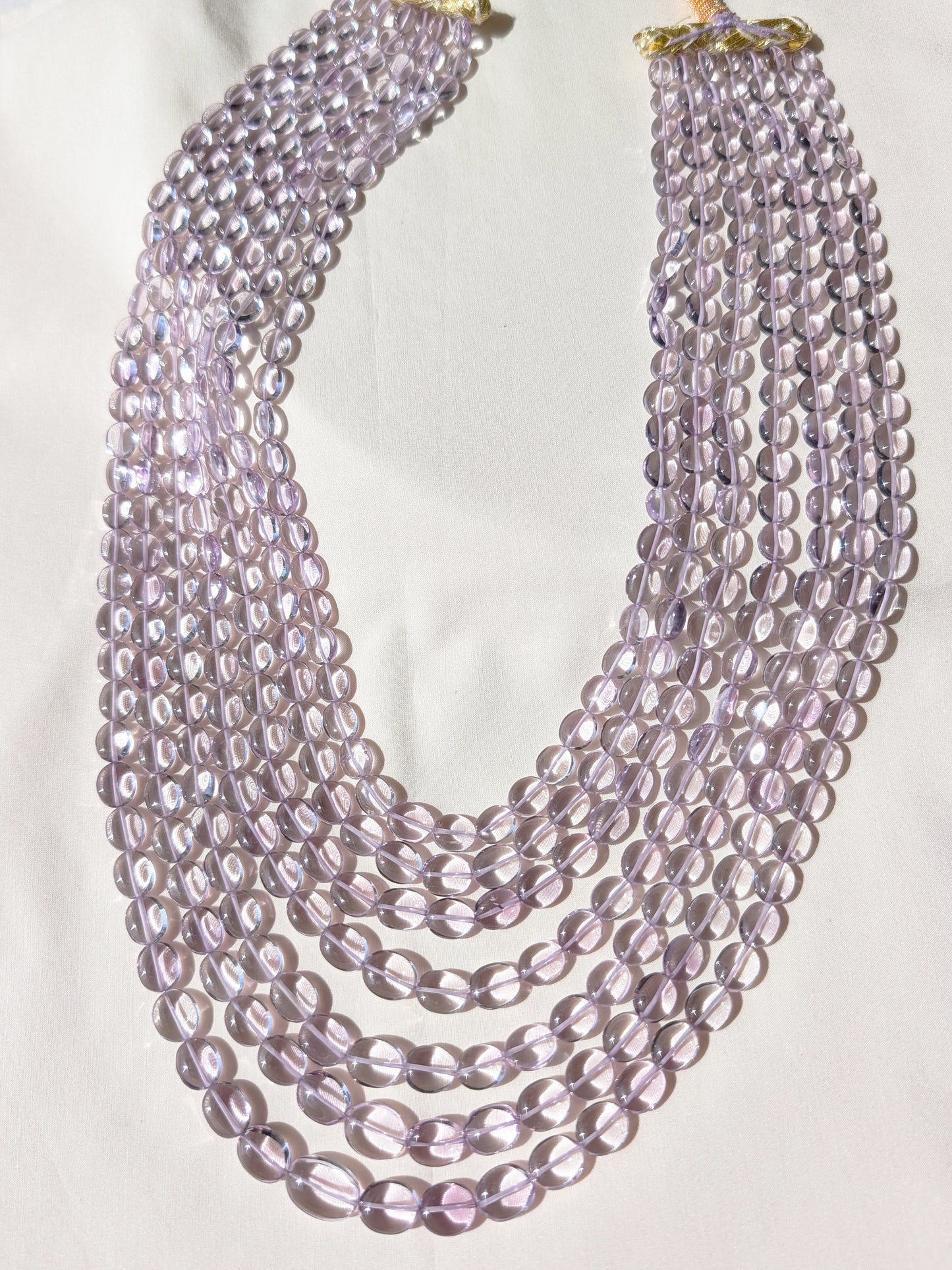 Pink Amethyst Smooth Oval Graduated Beads 6x6.5–9x11mm Lavender Pink | 16–24 inch