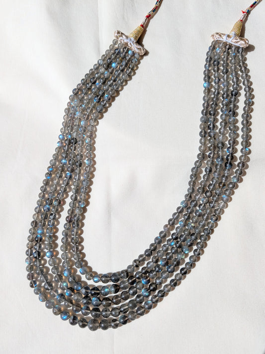 Labradorite Smooth Round Graduated Beads 5.5–7.5mm Blue Fire | 16–20 inch