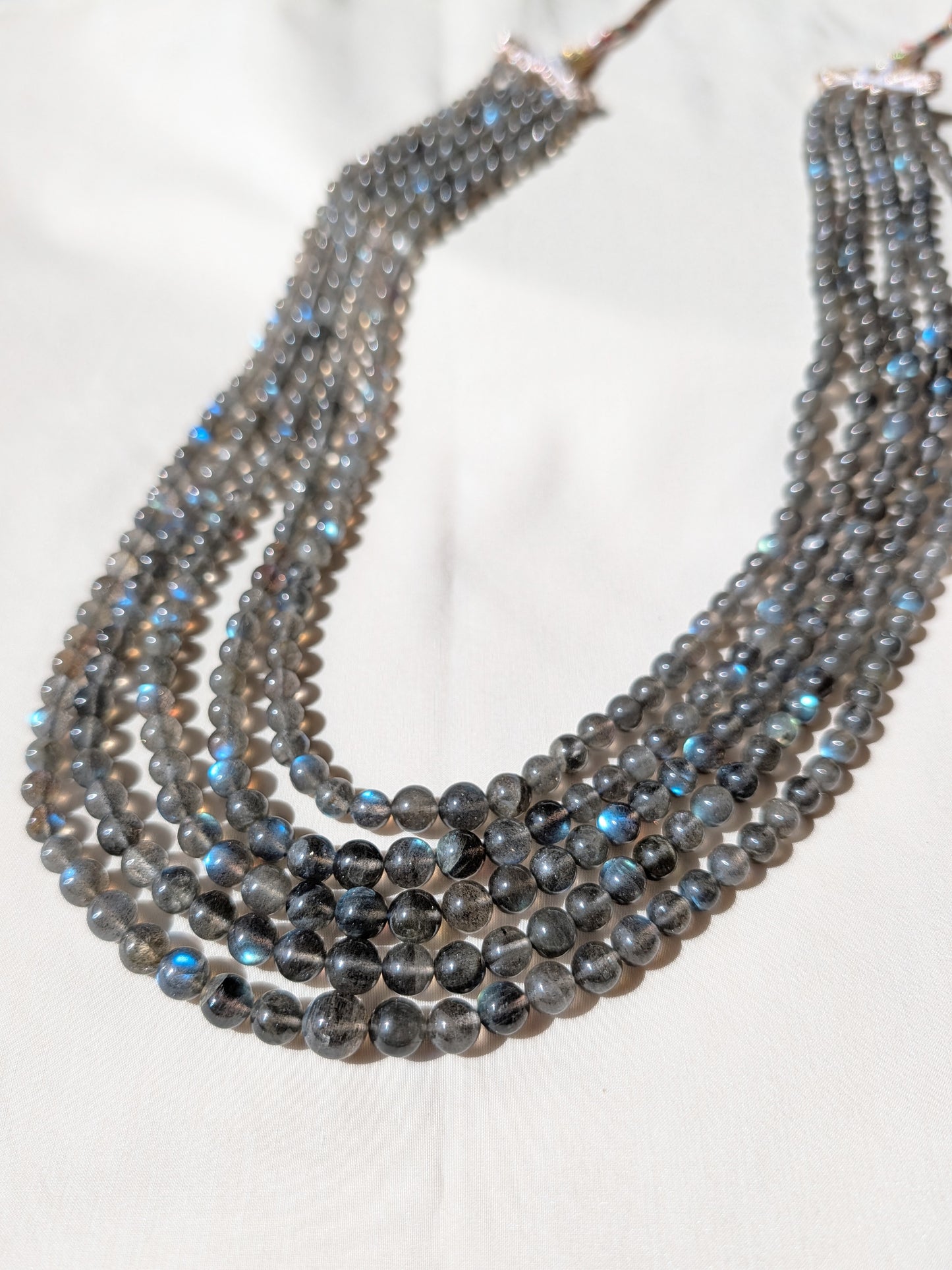 Labradorite Smooth Round Graduated Beads 5.5–7.5mm Blue Fire | 16–20 inch