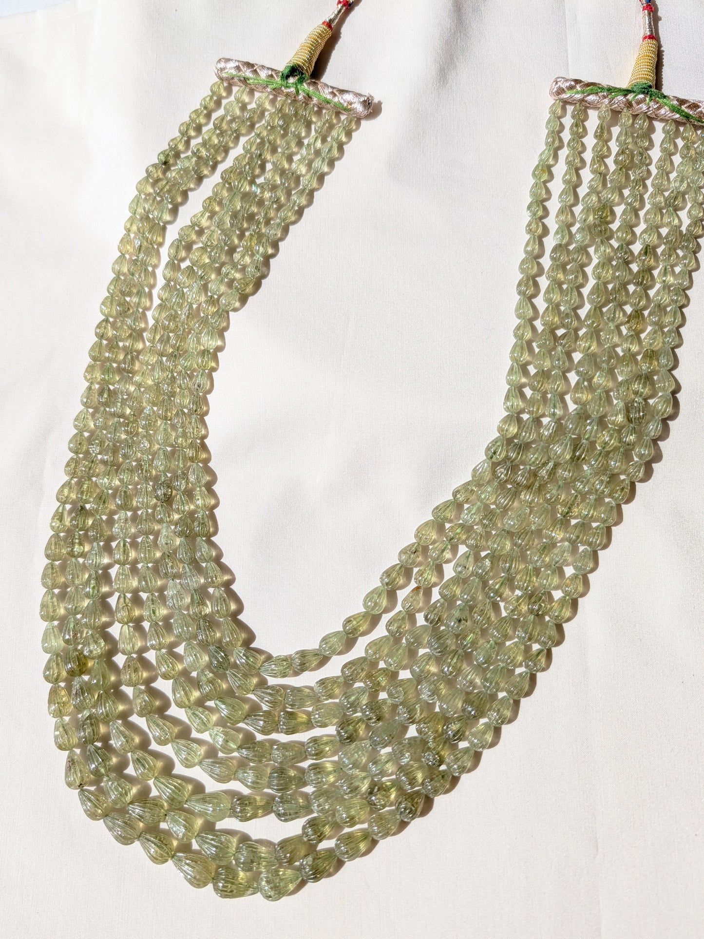 Grossular Garnet Carved Teardrop Beads 4x5–8.5x12mm Olive Green | 16–22 inch