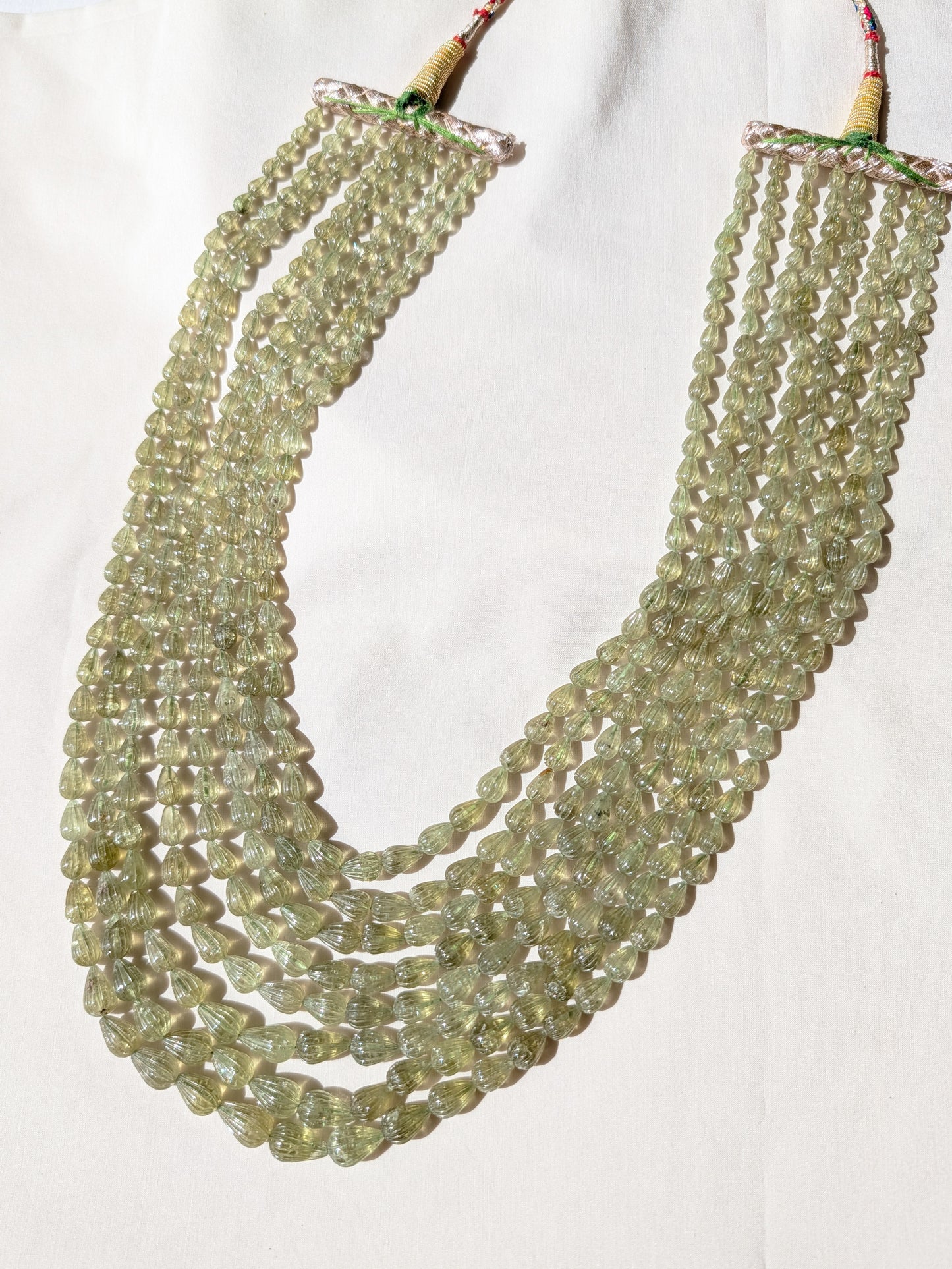 Grossular Garnet Carved Teardrop Beads 4x5–8.5x12mm Olive Green | 16–22 inch
