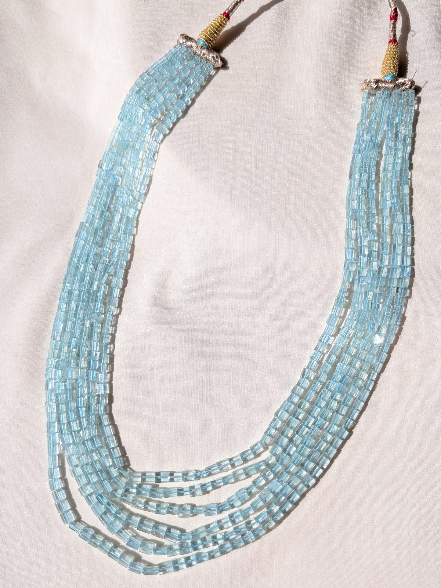 Aquamarine Square Rectangle Beads 4x4–4x6mm Aqua Blue | 16–20 inch