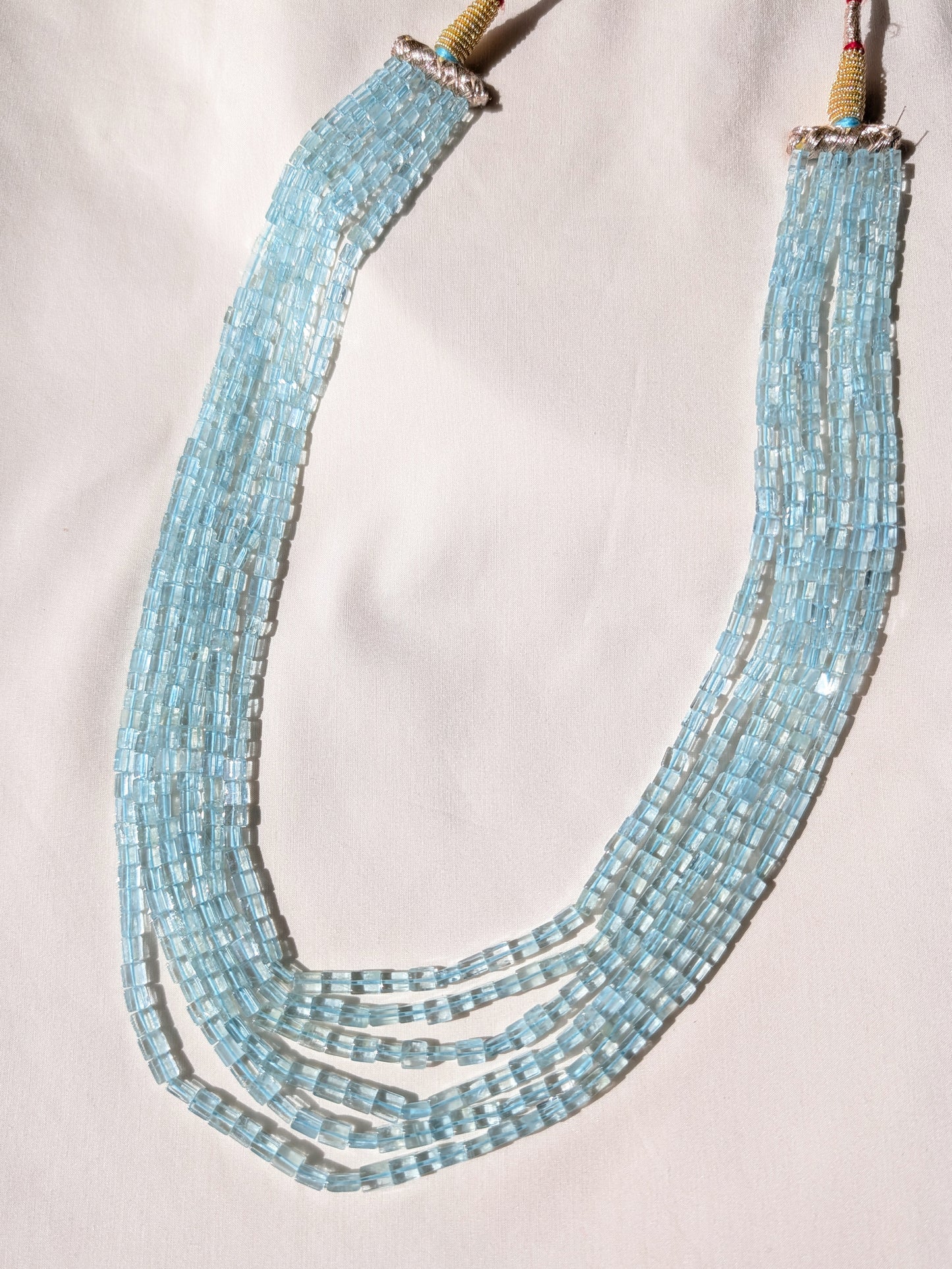 Aquamarine Square Rectangle Beads 4x4–4x6mm Aqua Blue | 16–20 inch