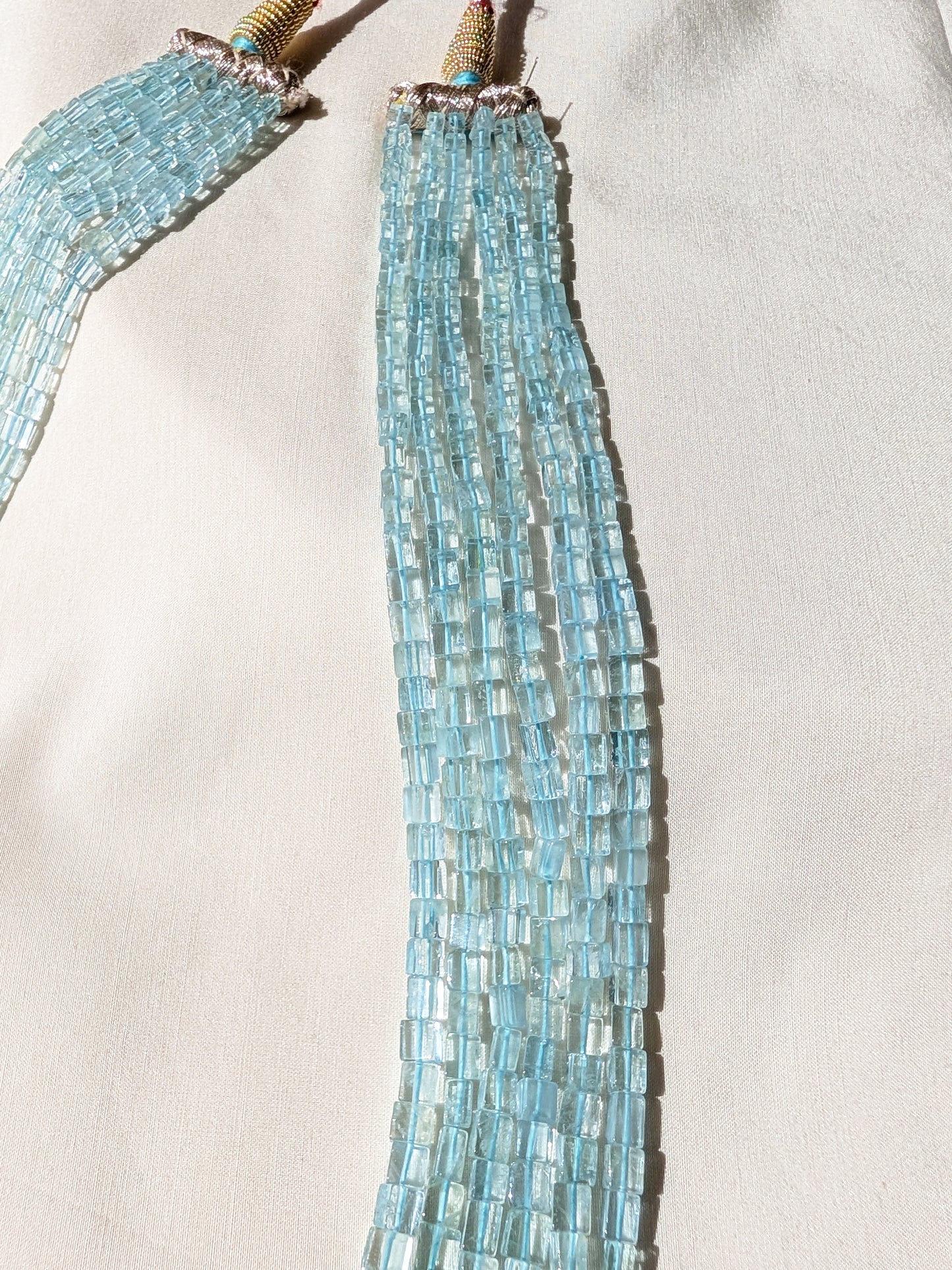 Aquamarine Square Rectangle Beads 4x4–4x6mm Aqua Blue | 16–20 inch