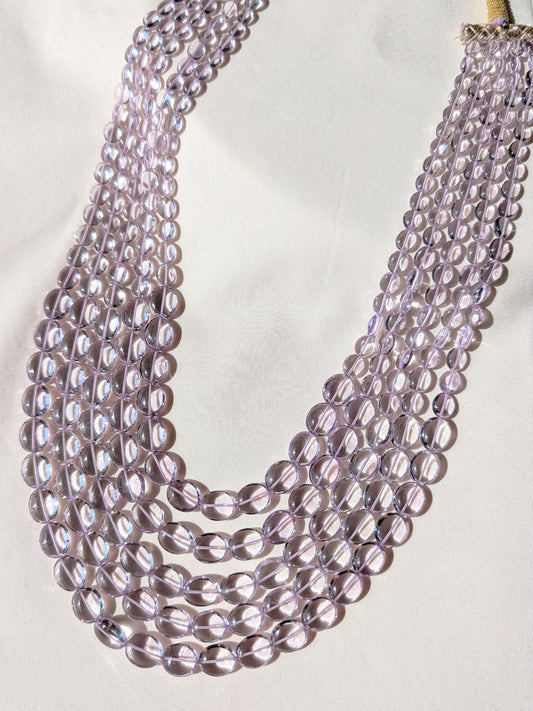 Pink Amethyst Smooth Oval Graduated Beads 6x5.5–10x12mm Lavender Pink | 16–22 inch