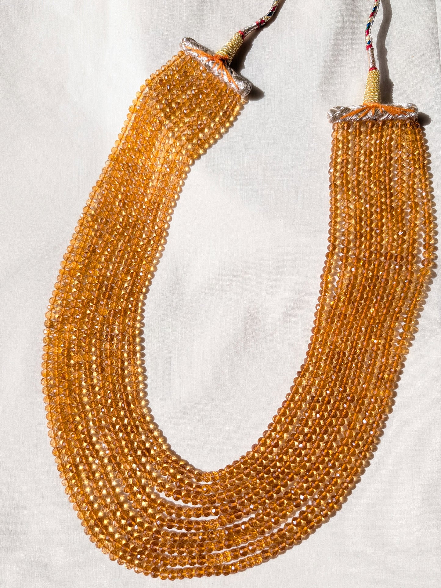 Citrine Faceted Rondelle Graduated Beads 4–4.60mm Golden Yellow | 15–21 inch