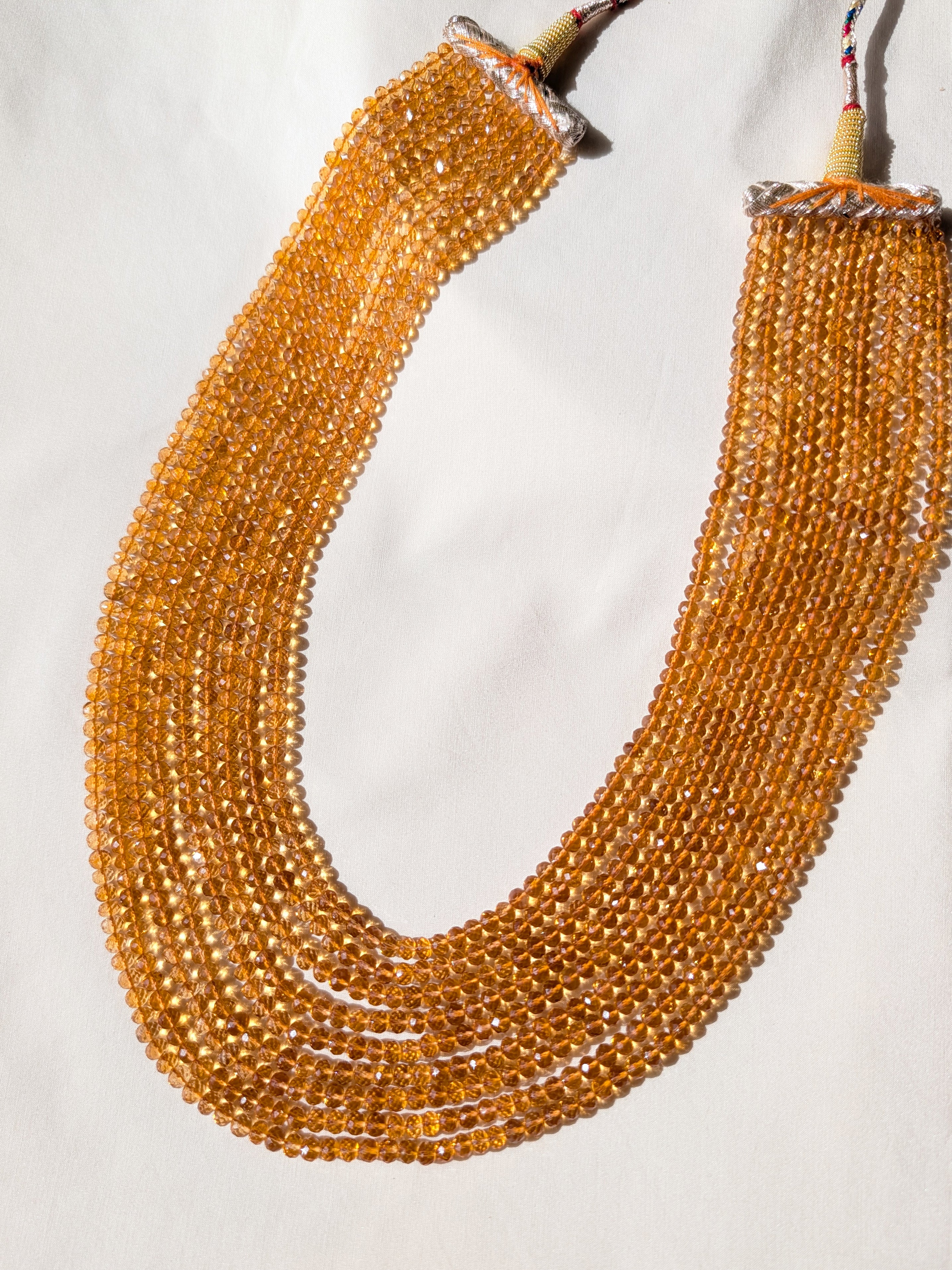 Citrine Faceted Rondelle Graduated Beads 4–4.60mm Golden Yellow | 15–21 inch