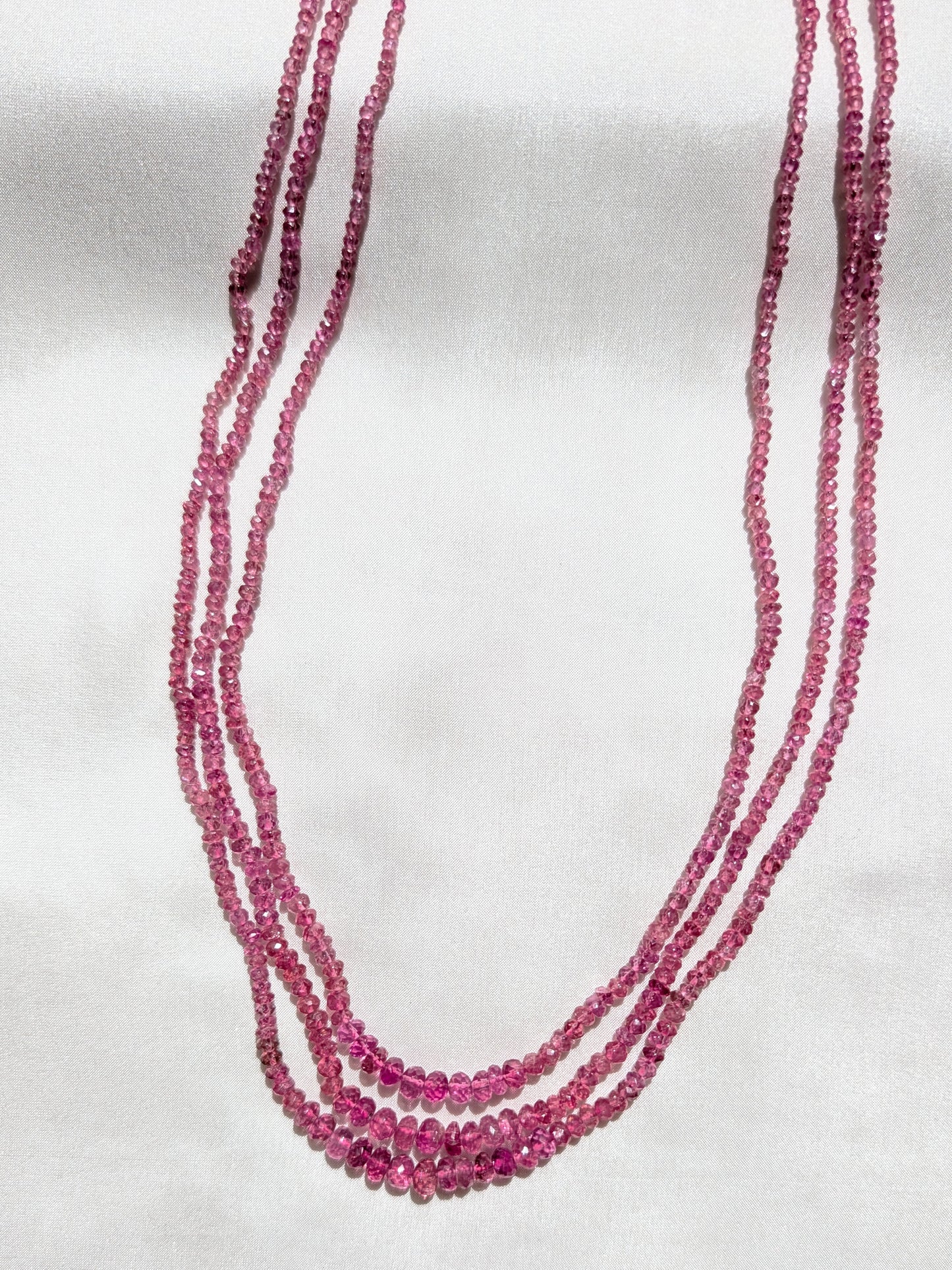 Rubellite Tourmaline Faceted Rondelle Beads 2.5–5mm Pink | 16–17 inch