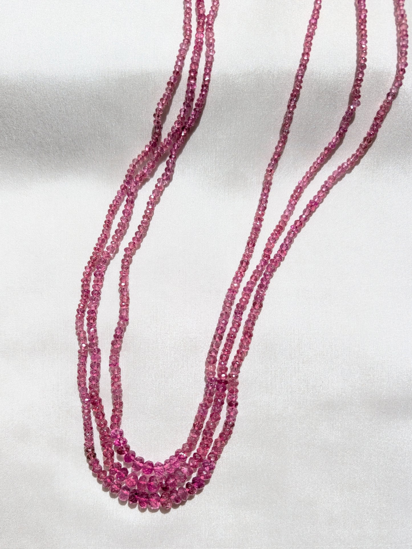 Rubellite Tourmaline Faceted Rondelle Beads 2.5–5mm Pink | 16–17 inch