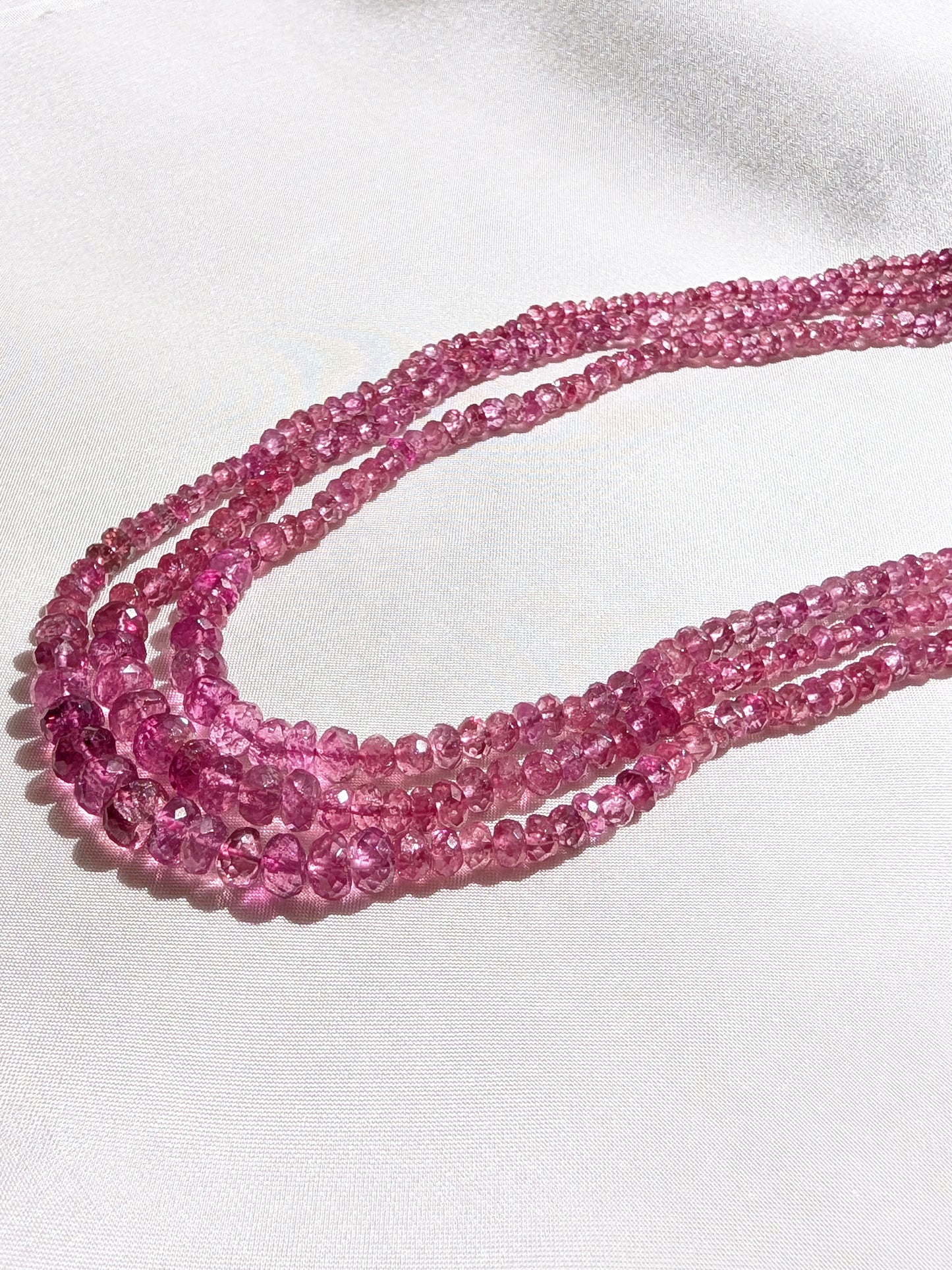 Rubellite Tourmaline Faceted Rondelle Beads 2.5–5mm Pink | 16–17 inch