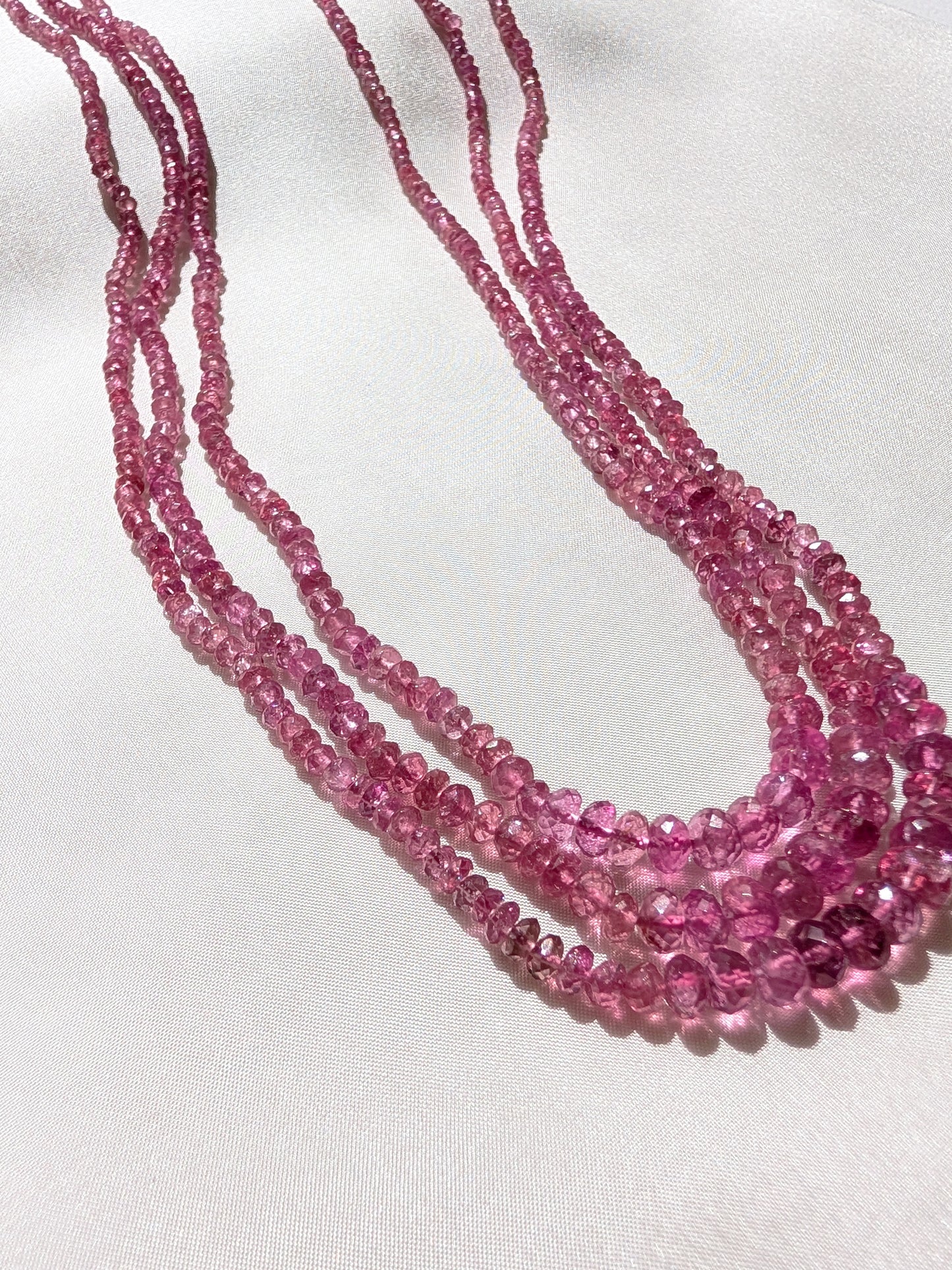 Rubellite Tourmaline Faceted Rondelle Beads 2.5–5mm Pink | 16–17 inch