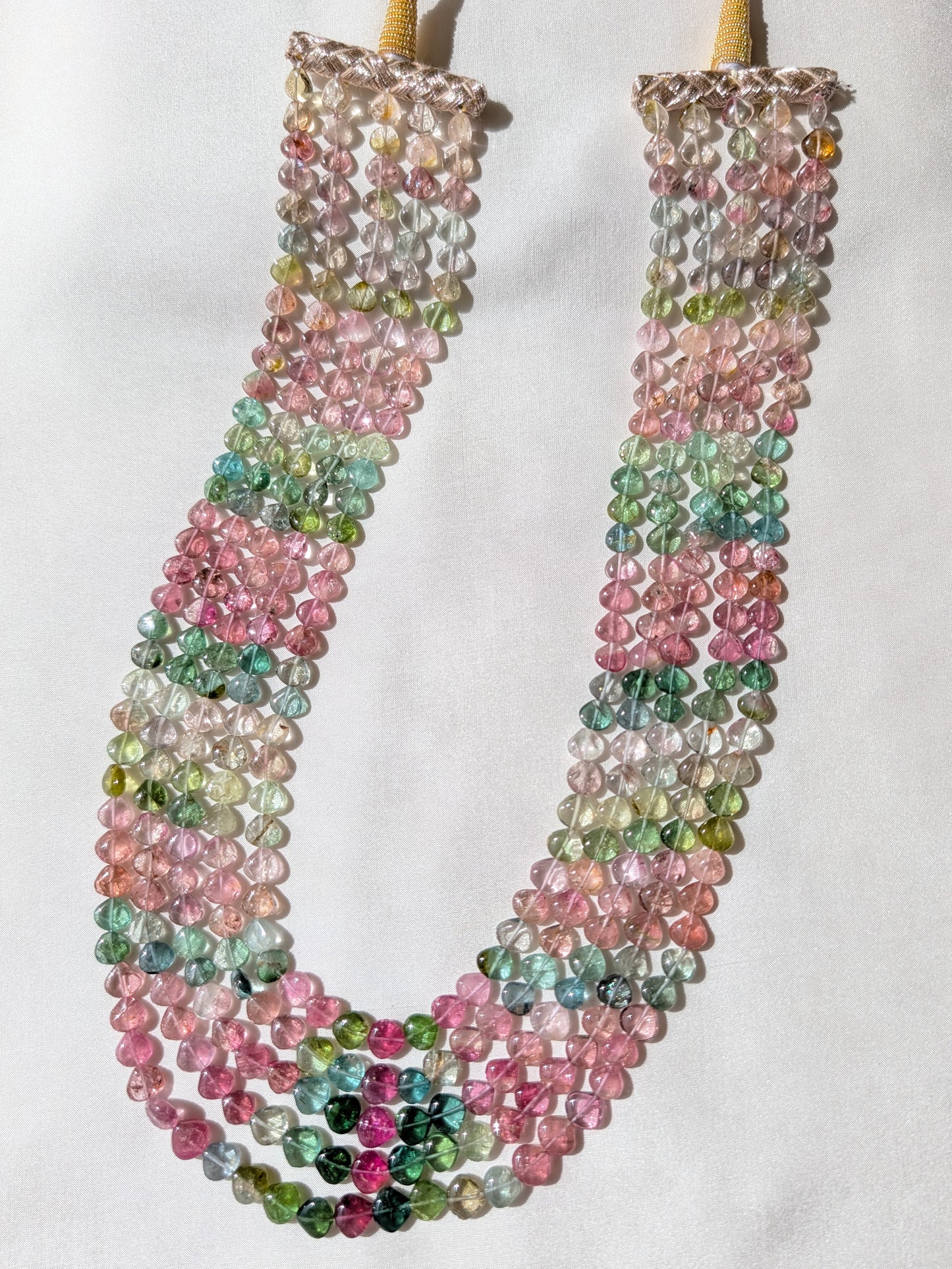 Watermelon Tourmaline Smooth Heart Beads 6x6–8x8mm Pastel Multicolor | 15–19 inch
