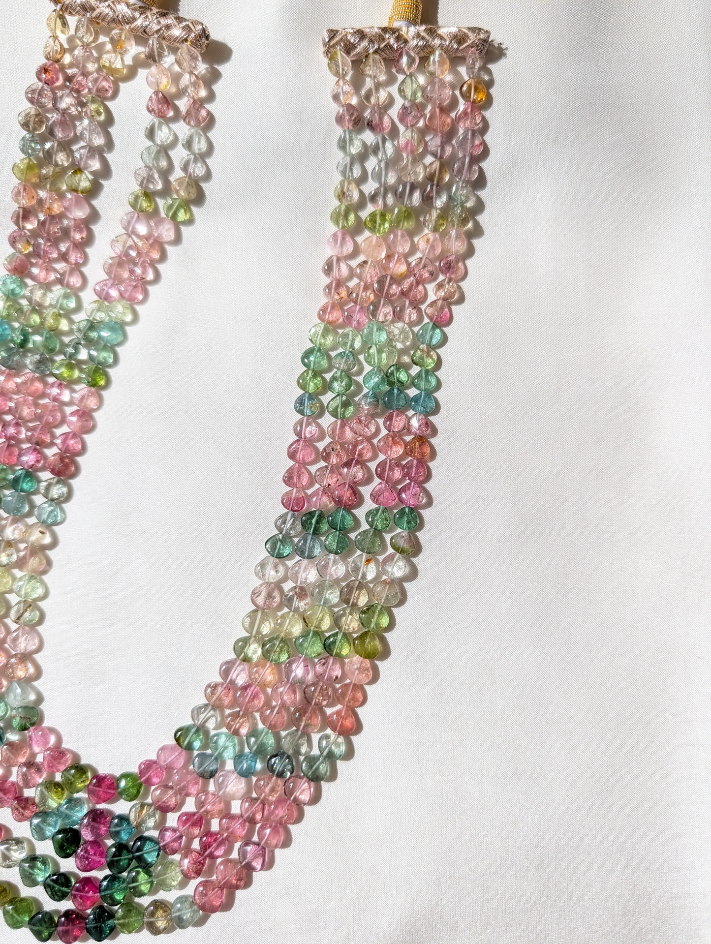Watermelon Tourmaline Smooth Heart Beads 6x6–8x8mm Pastel Multicolor | 15–19 inch