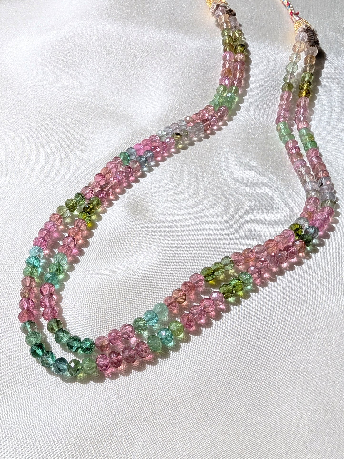 Watermelon Tourmaline Faceted Rondelle Beads 5mm Pastel Multicolor | 14.50-15 inch