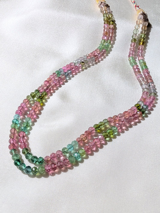 Watermelon Tourmaline Faceted Rondelle Beads 5mm Pastel Multicolor | 14.50-15 inch
