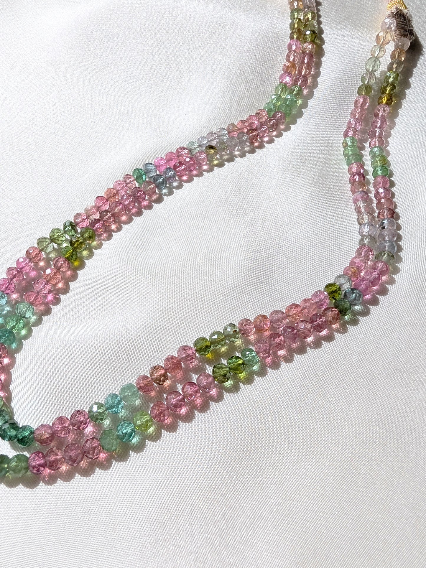 Watermelon Tourmaline Faceted Rondelle Beads 5mm Pastel Multicolor | 14.50-15 inch