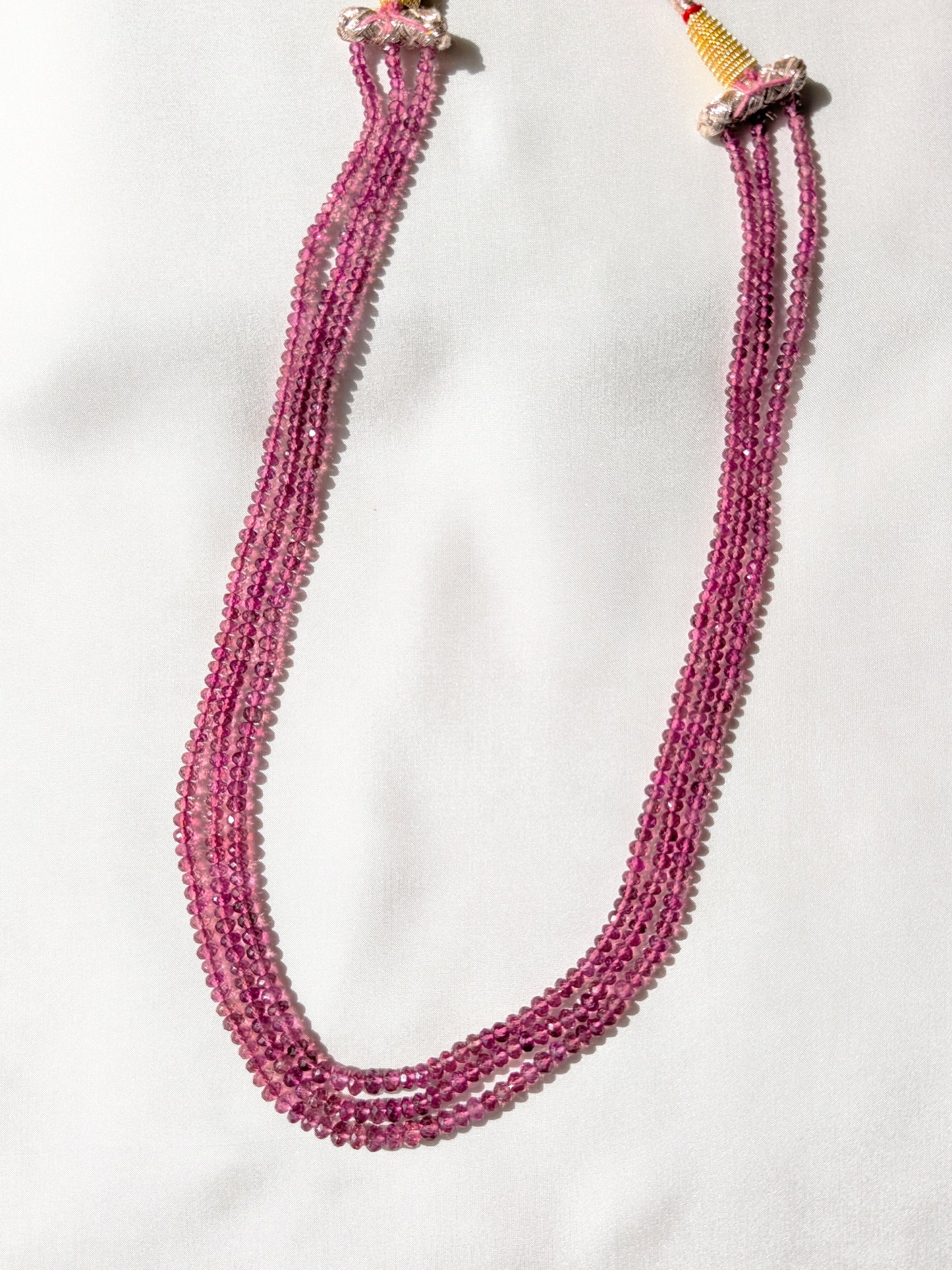 Pink Tourmaline Faceted Rondelle Beads 3–5mm Deep Pink | 16–18 inch