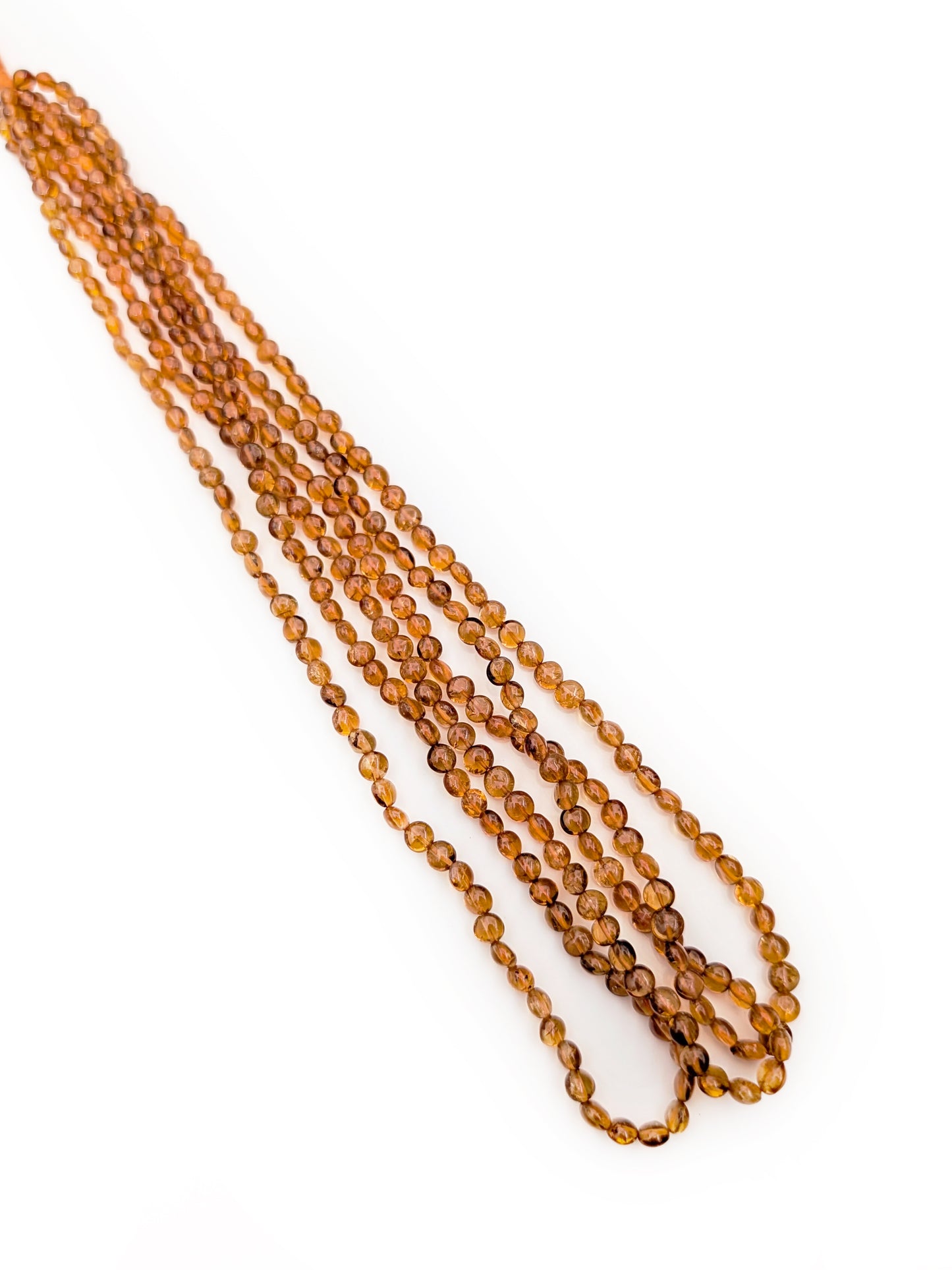 Citrine Smooth Coin Beads 3.2–5mm Madeira Yellow | 16 inch Strand