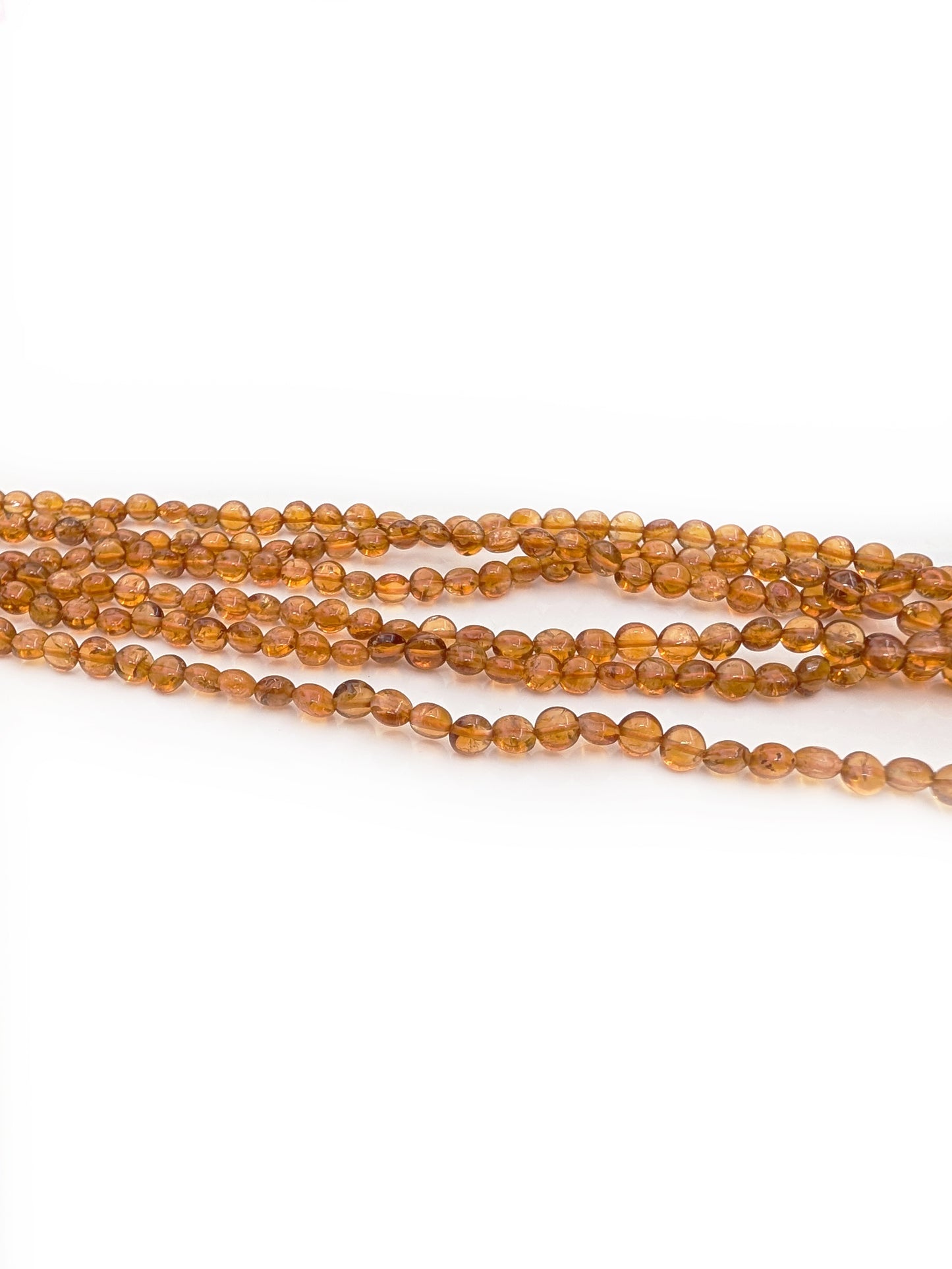 Citrine Smooth Coin Beads 3.2–5mm Madeira Yellow | 16 inch Strand