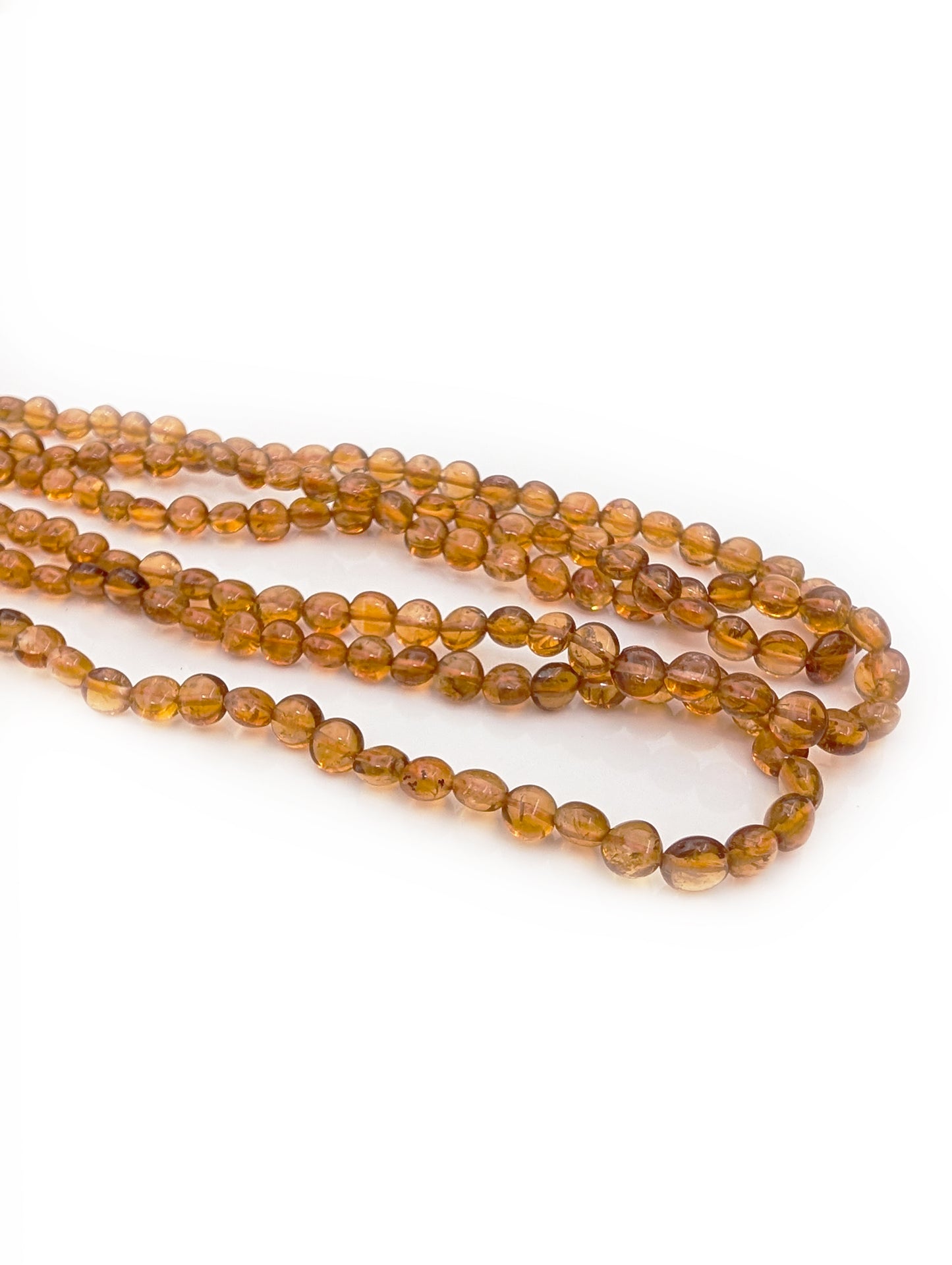 Citrine Smooth Coin Beads 3.2–5mm Madeira Yellow | 16 inch Strand