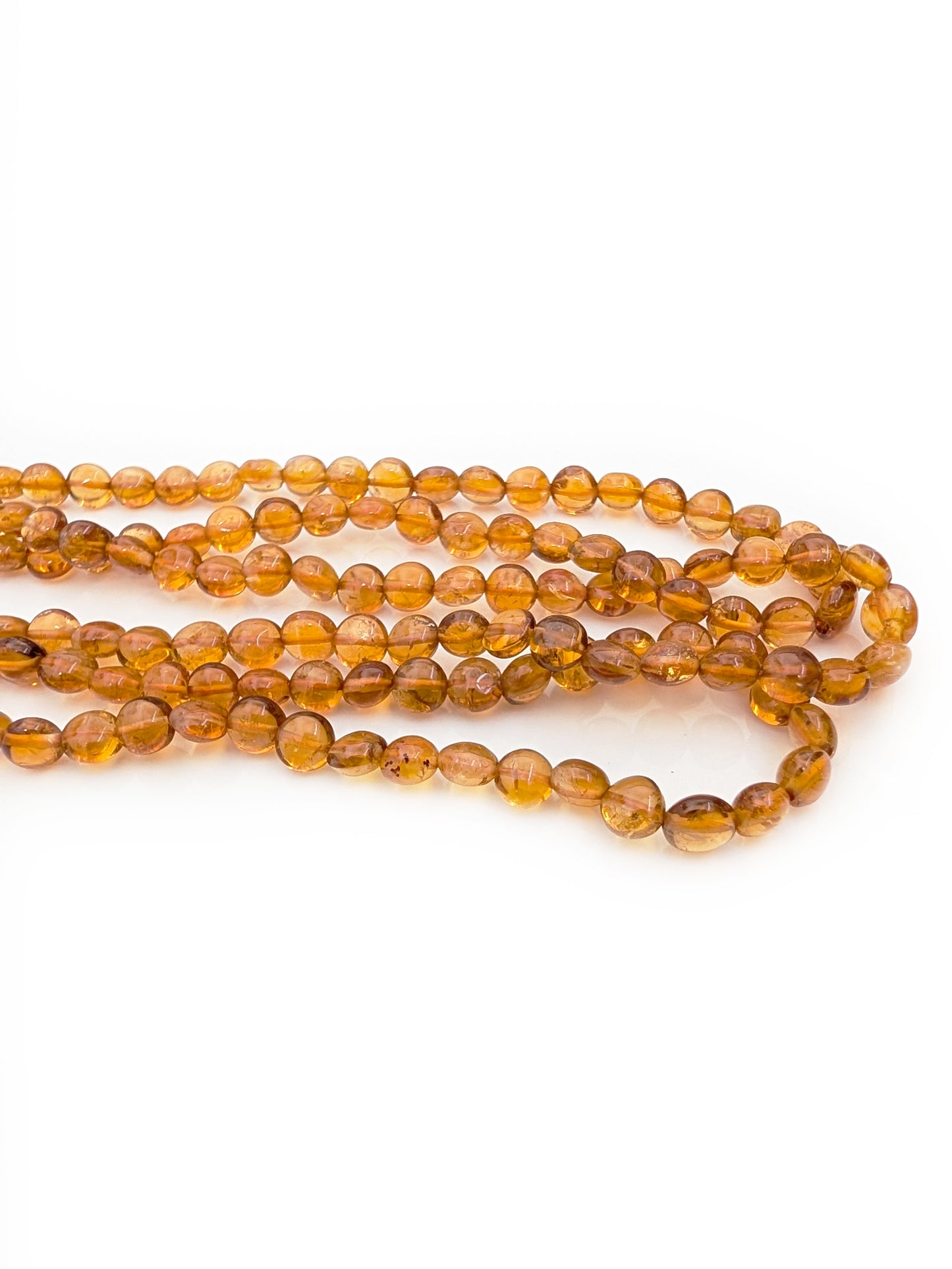 Citrine Smooth Coin Beads 3.2–5mm Madeira Yellow | 16 inch Strand
