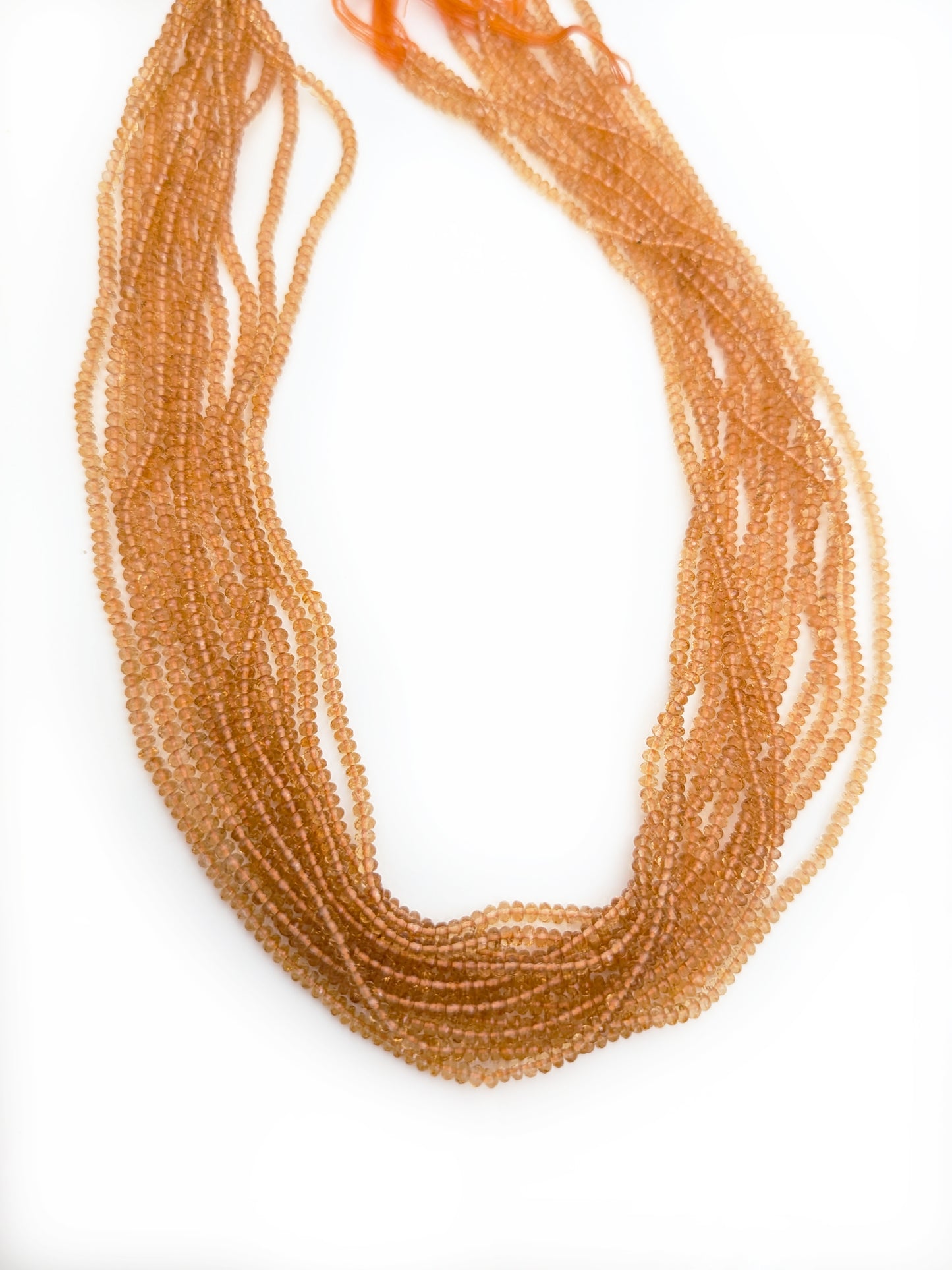 Citrine Hand-Cut Faceted Rondelle Beads 2.8–3mm Yellow | 16 inch Strand