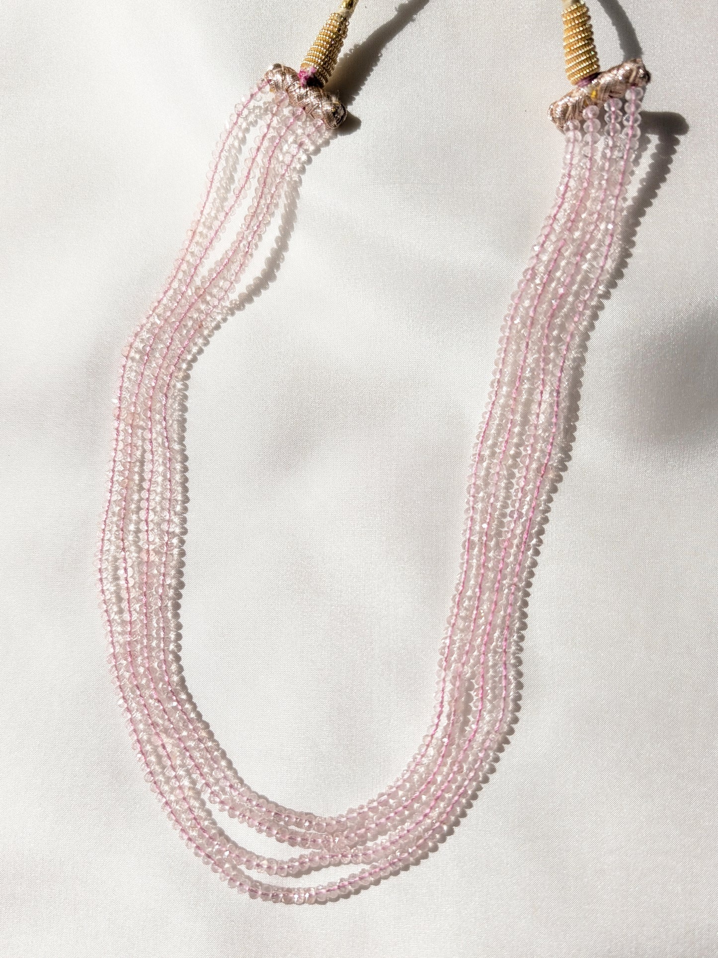 Rose Quartz Faceted Rondelle Beads 3.4mm Soft Pink | 14–16 inch