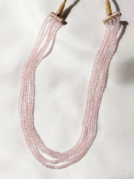 Rose Quartz Faceted Rondelle Beads 3.4mm Soft Pink | 14–16 inch