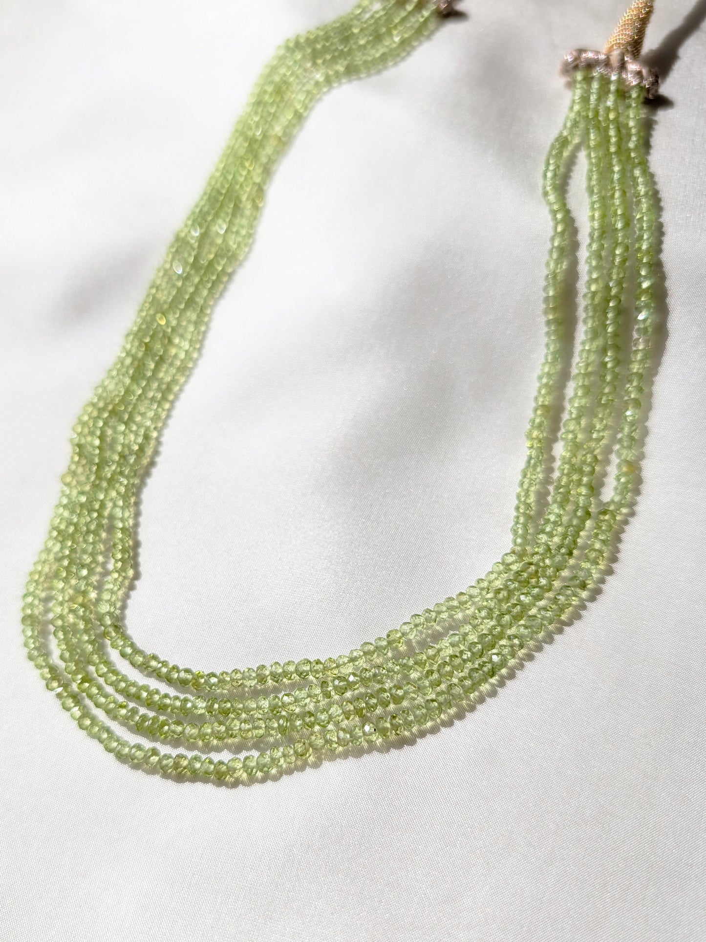 Peridot Faceted Rondelle Beads 3–3.2mm Light Green | 14–15.5 inch