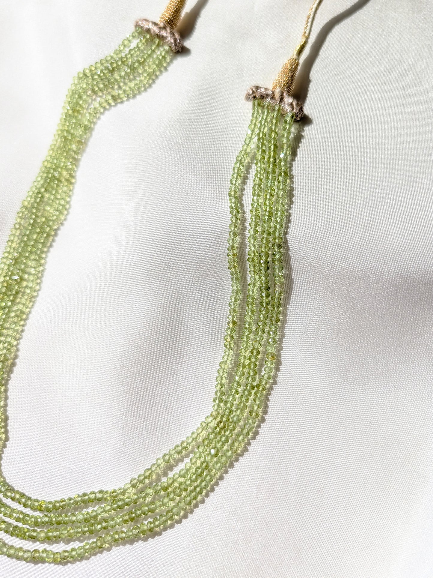 Peridot Faceted Rondelle Beads 3–3.2mm Light Green | 14–15.5 inch