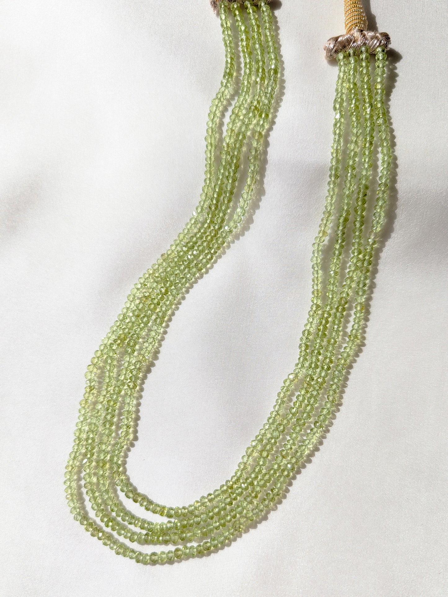 Peridot Faceted Rondelle Beads 3–3.2mm Light Green | 14–15.5 inch