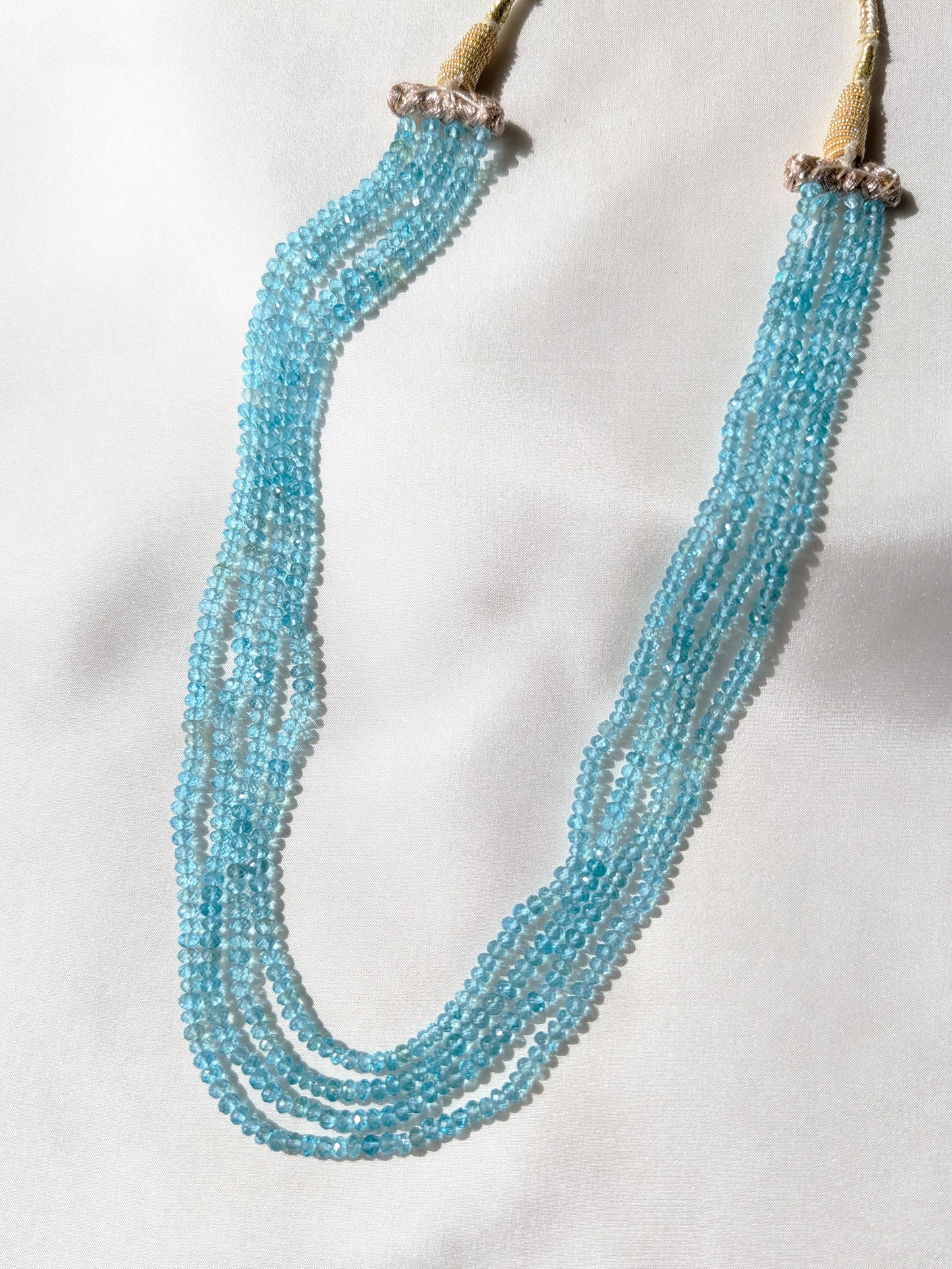 Apatite Faceted Rondelle Beads 3.6mm Sky Blue | 14–16 inch