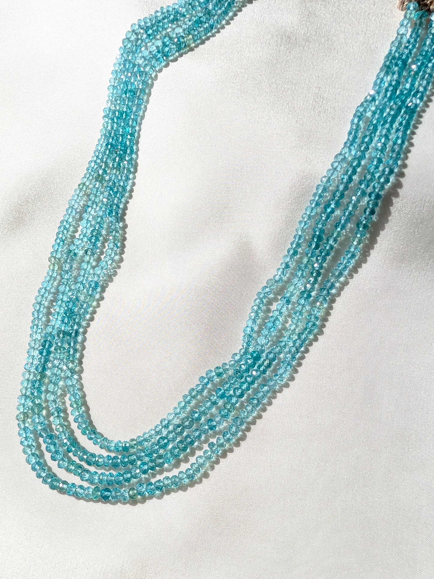 Apatite Faceted Rondelle Beads 3.6mm Sky Blue | 14–16 inch
