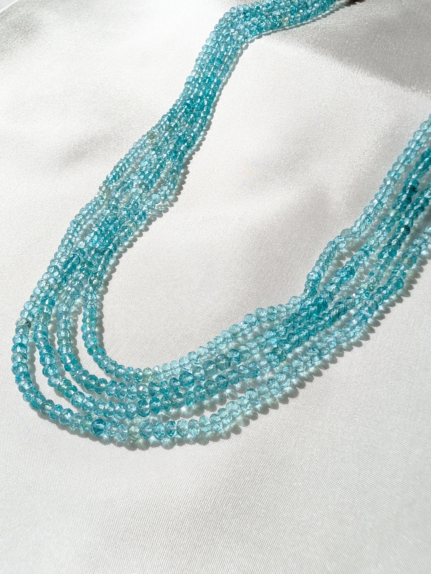 Apatite Faceted Rondelle Beads 3.6mm Sky Blue | 14–16 inch