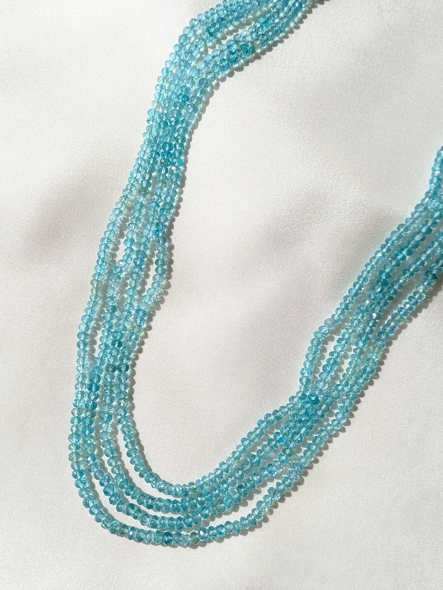 Apatite Faceted Rondelle Beads 3.6mm Sky Blue | 14–16 inch