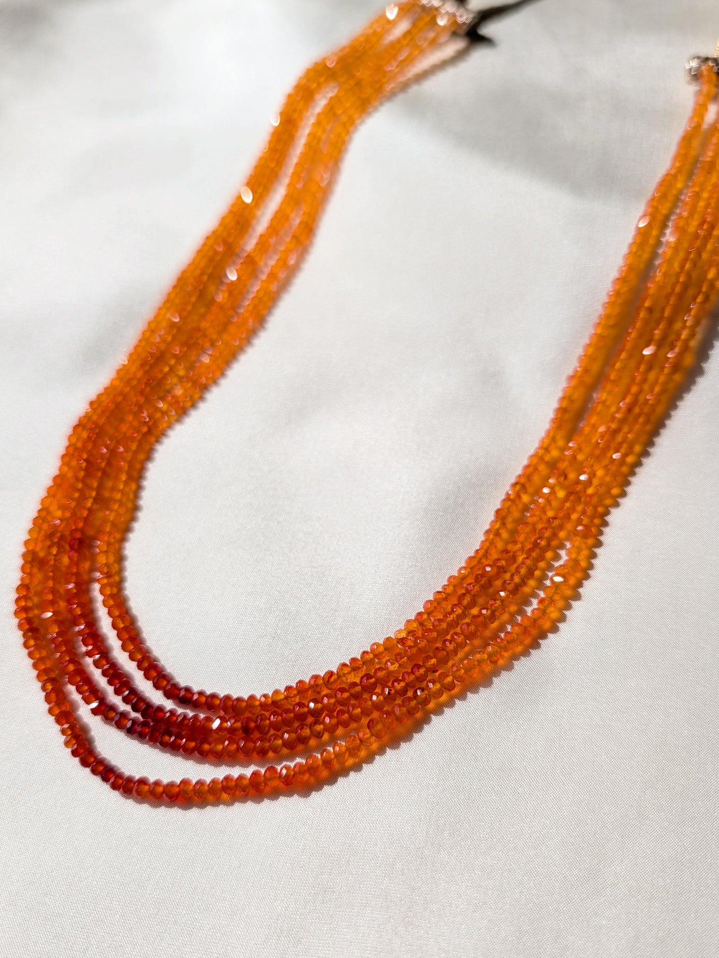 Carnelian Faceted Rondelle Beads 3.2–3.4mm | 14–16 inch