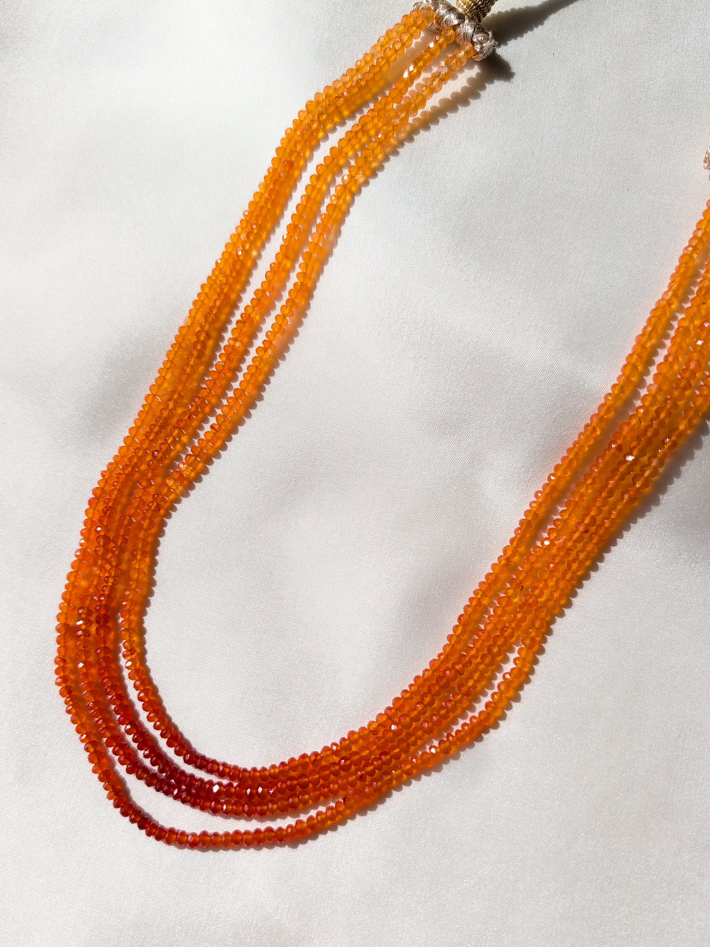 Carnelian Faceted Rondelle Beads 3.2–3.4mm | 14–16 inch