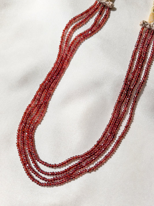 Garnet Faceted Rondelle Beads 3mm Red | 14–15.5 inch