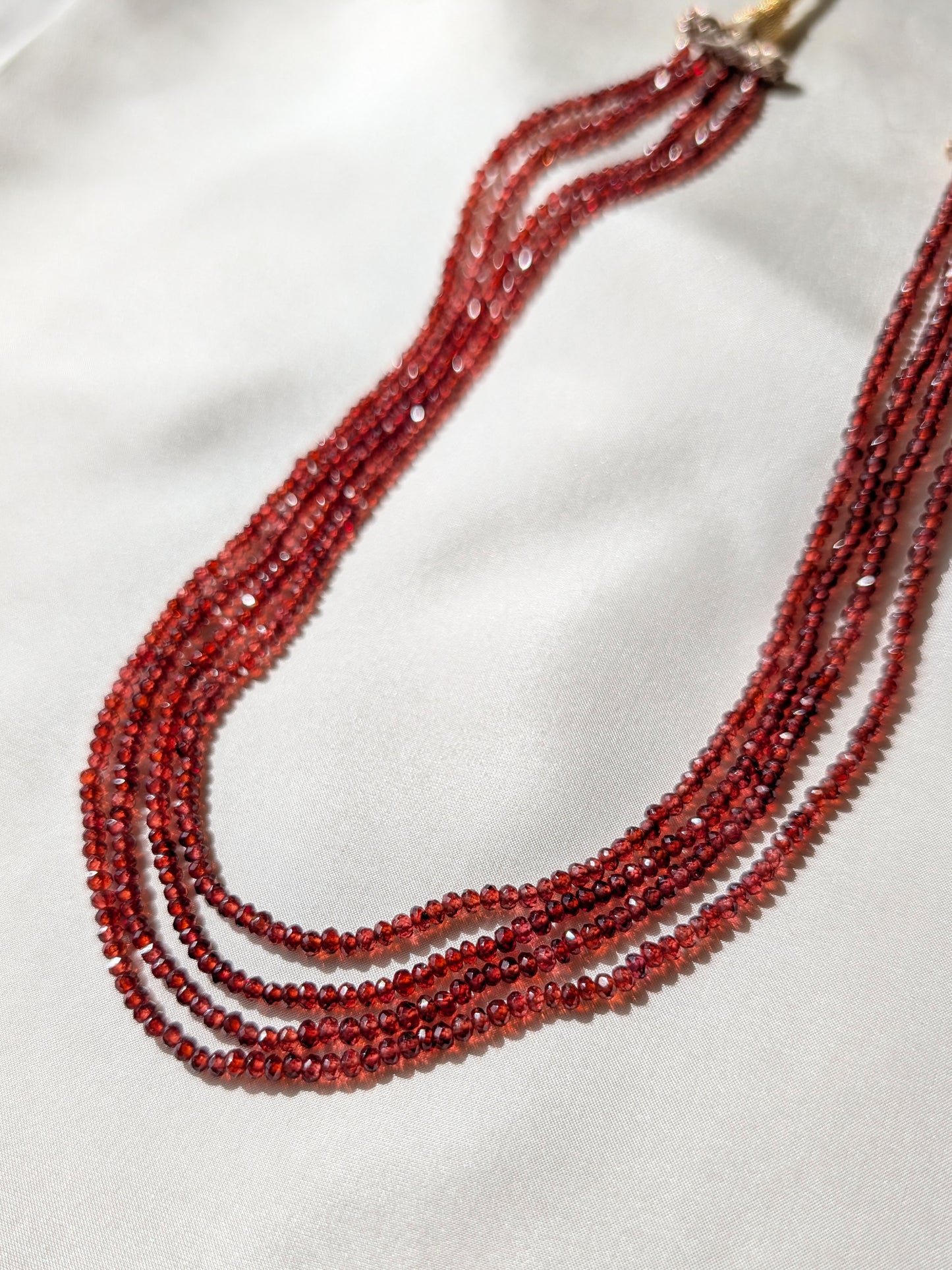Garnet Faceted Rondelle Beads 3mm Red | 14–15.5 inch