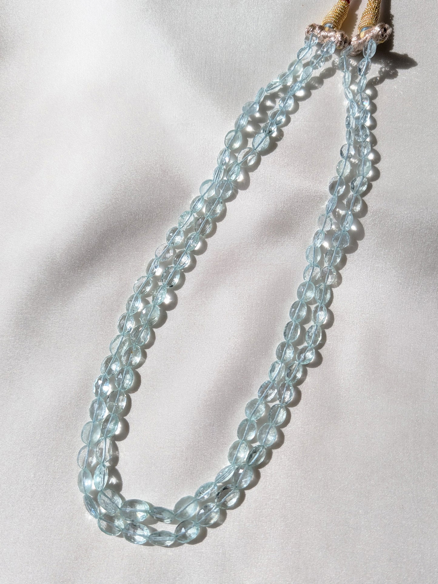Aquamarine Faceted Oval Beads 6x5–10x8mm Blue Green | 16–17 inch