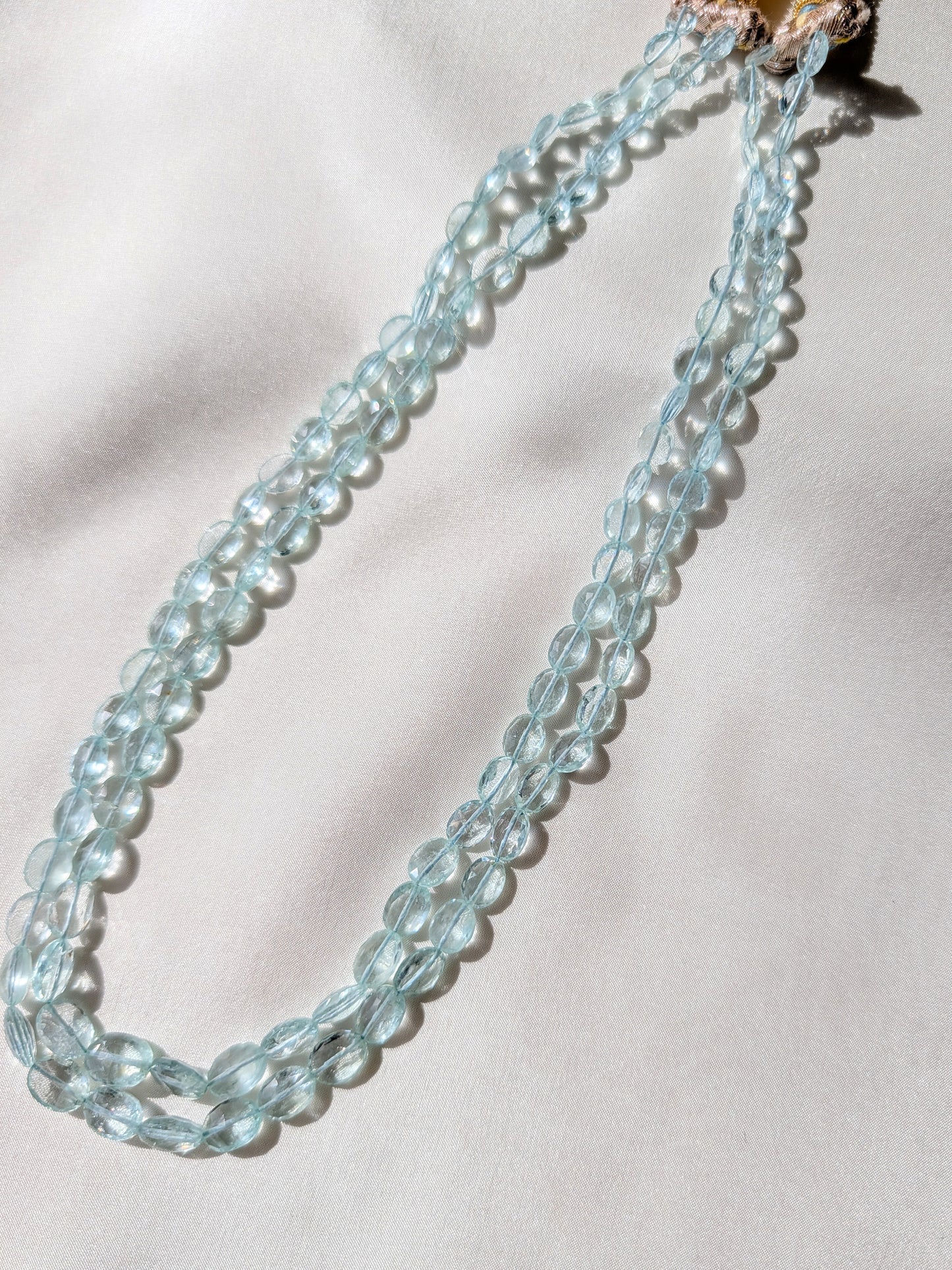 Aquamarine Faceted Oval Beads 6x5–10x8mm Blue Green | 16–17 inch